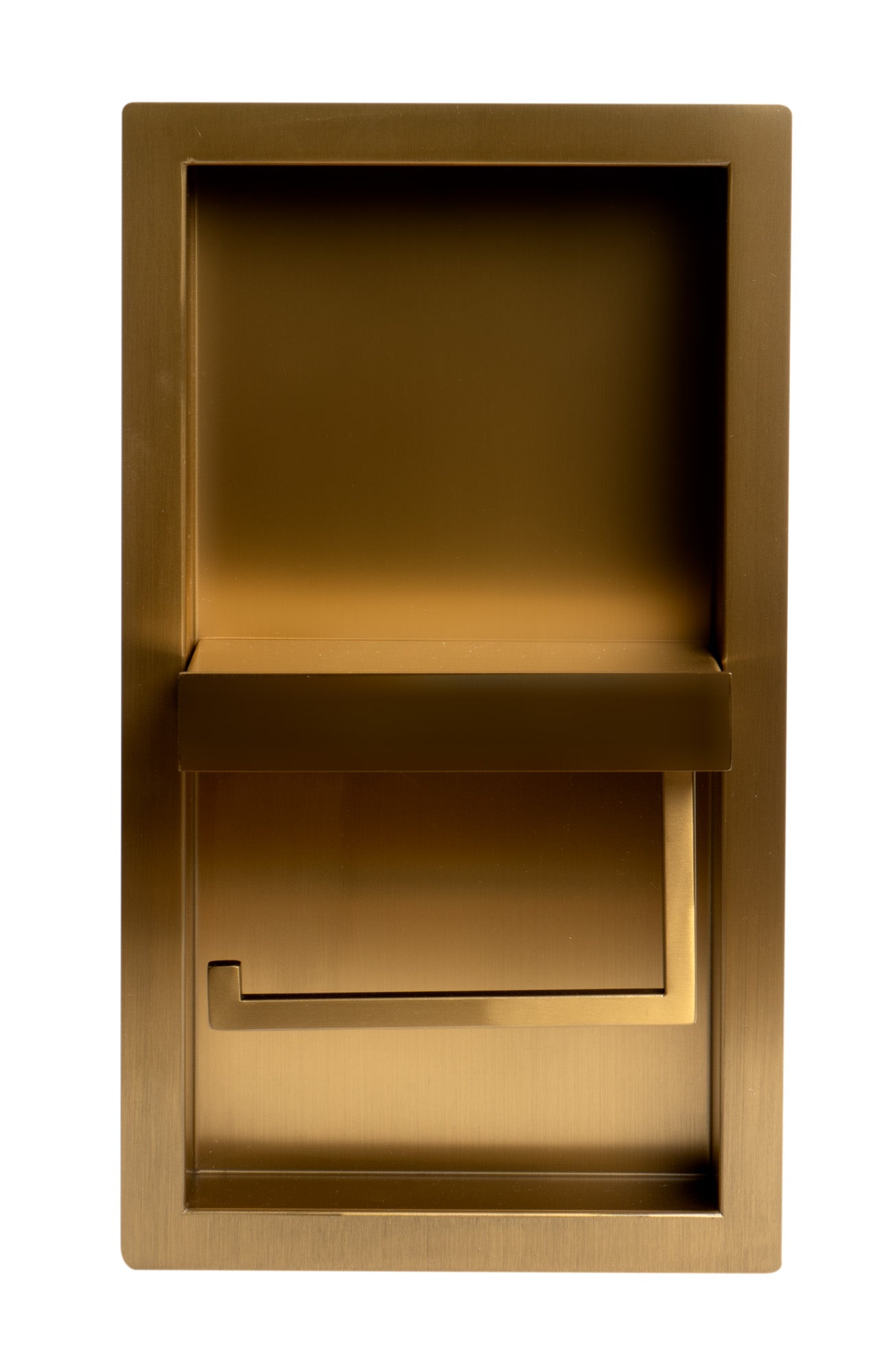ALFI ABTPNP88-BG Brushed Gold PVD Stainless Steel Recessed Toilet Paper Holder Niche