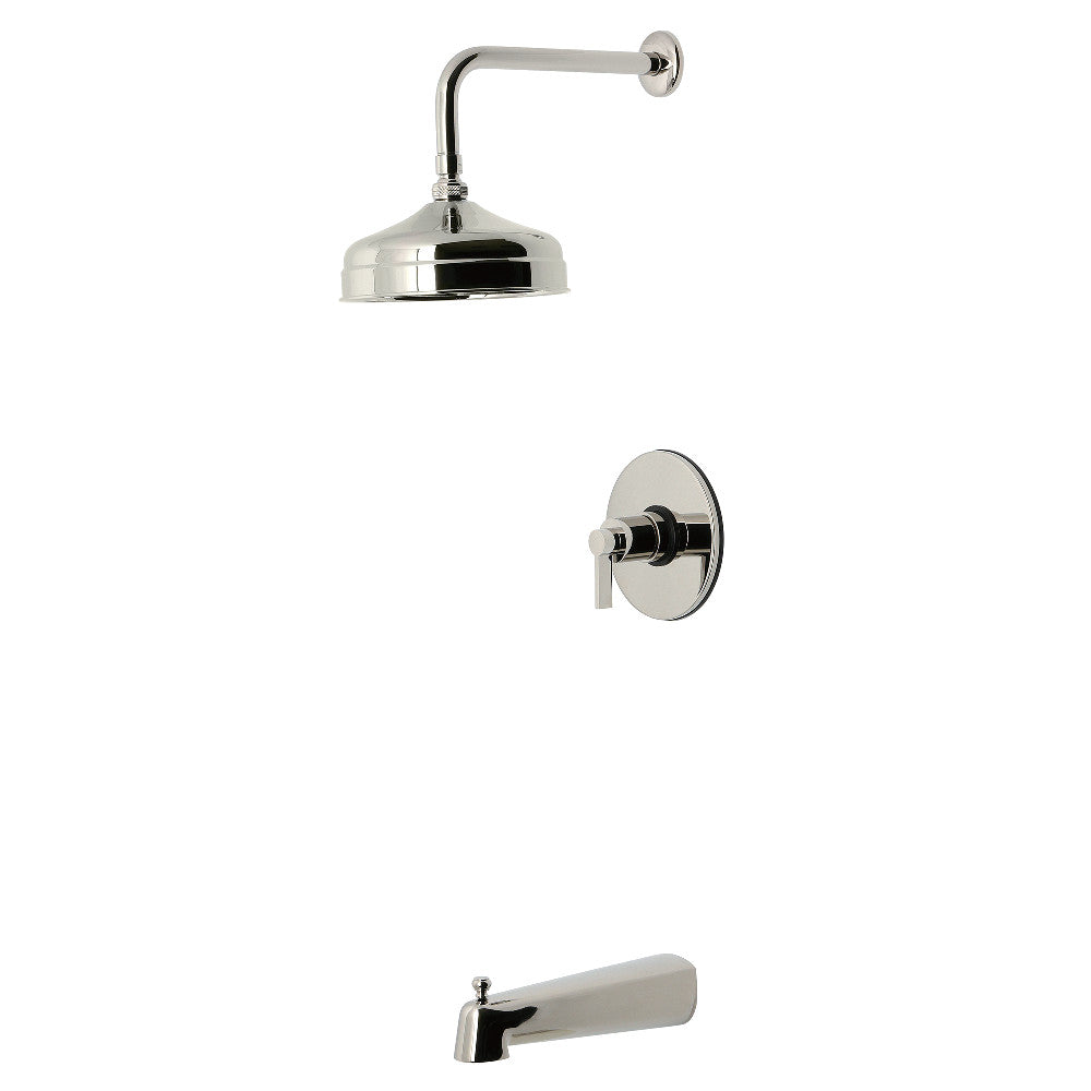 Kingston Brass KB6336NDL NuvoFusion Single-Handle Pressure Balanced Tub and Shower Faucet, Polished Nickel