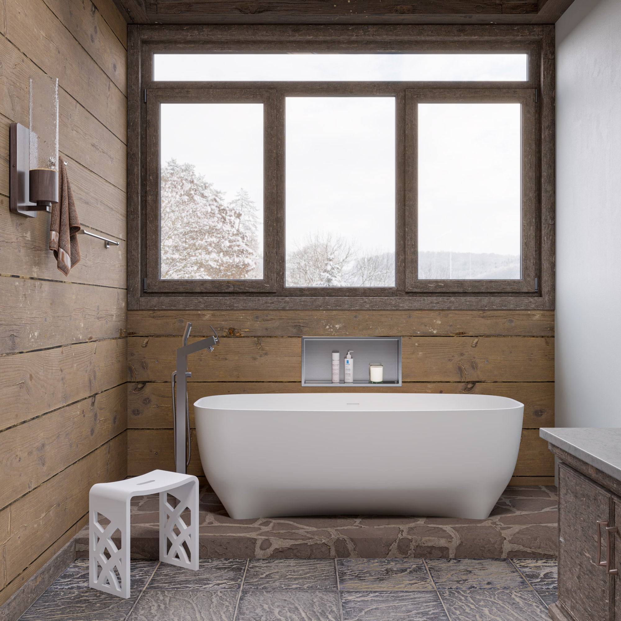 ALFI AB9980 67" White Matte Solid Surface Resin Bathtub
