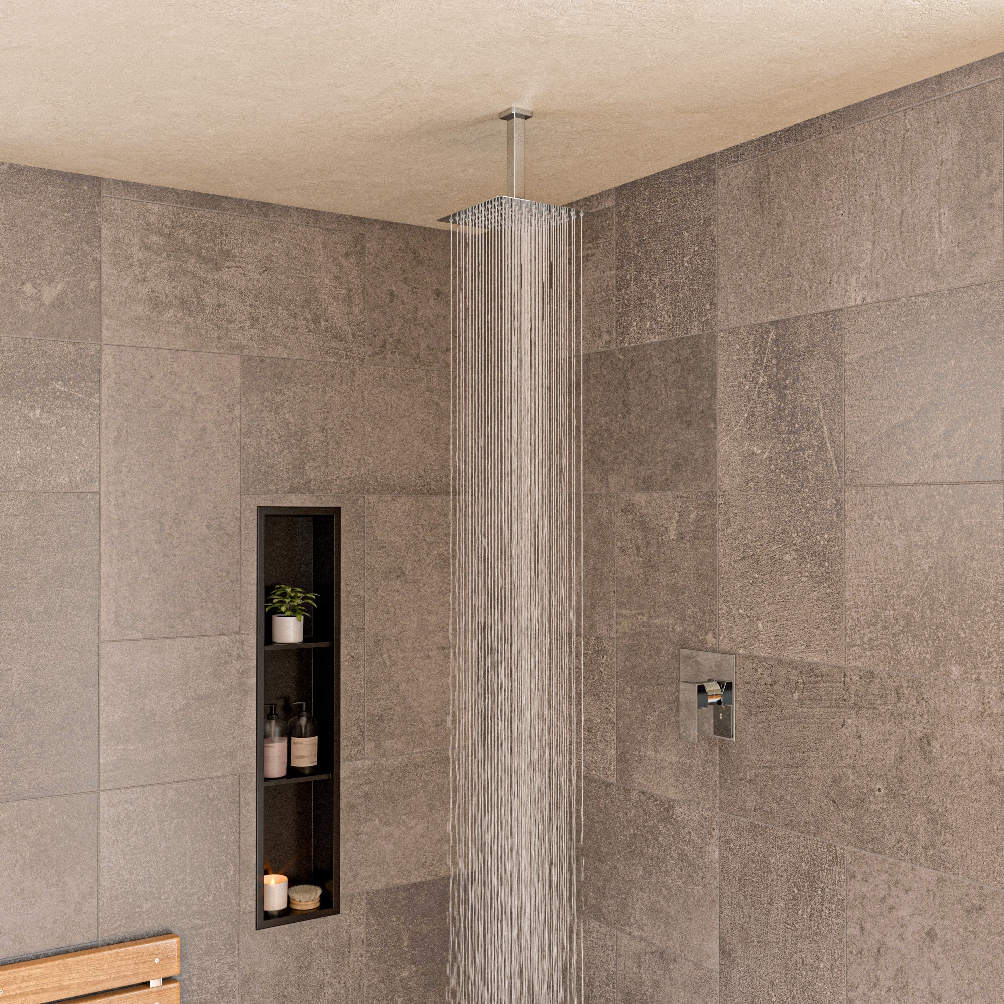 ALFI AB5501-PC Polished Chrome Shower Valve Mixer with Square Lever Handle