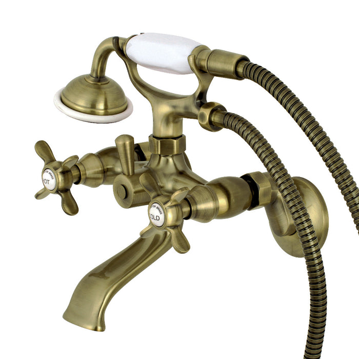 Kingston Brass KS285AB Essex Clawfoot Tub Faucet with Hand Shower, Antique Brass