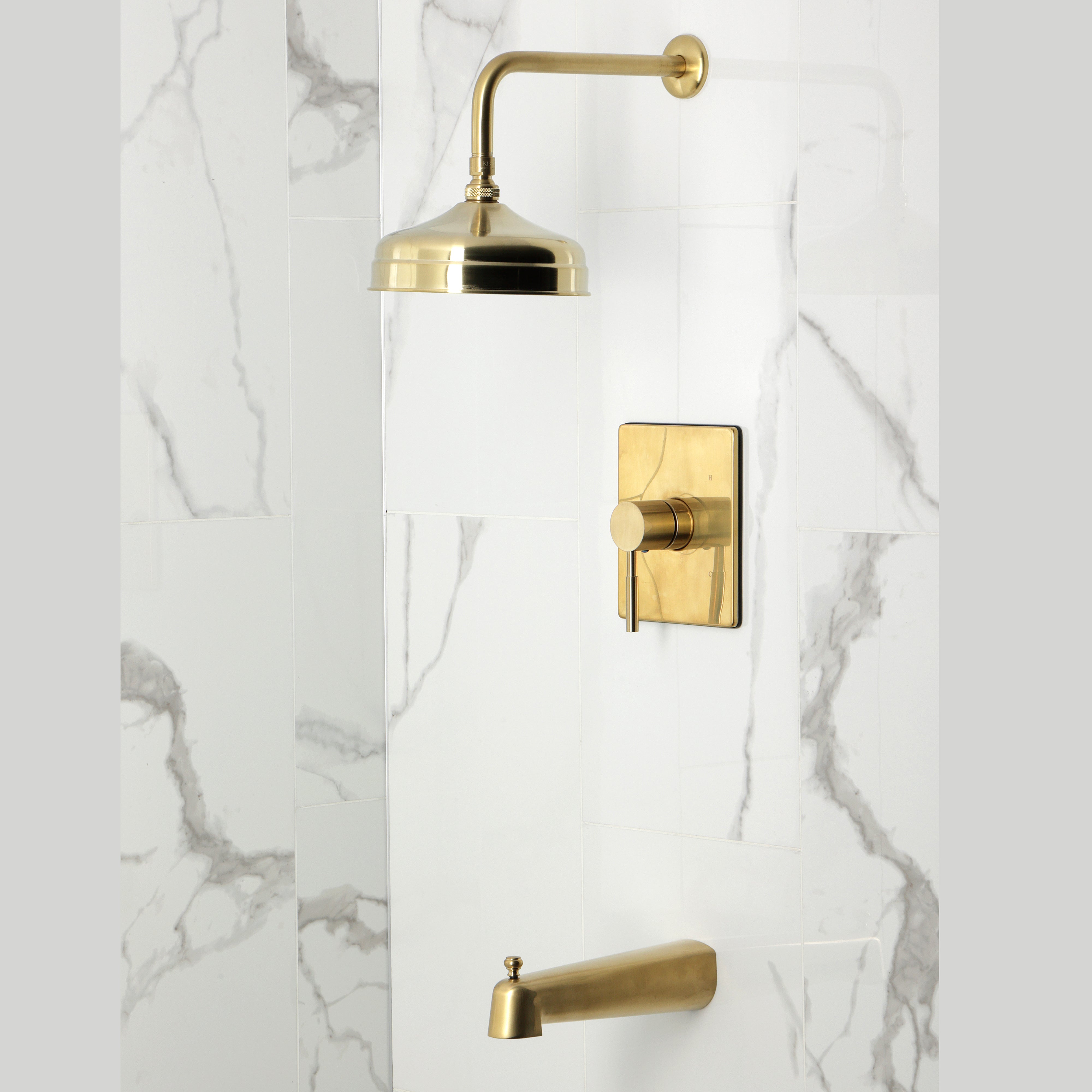 Kingston Brass KB6347DL Concord Single-Handle Pressure Balanced Tub and Shower Faucet, Brushed Brass