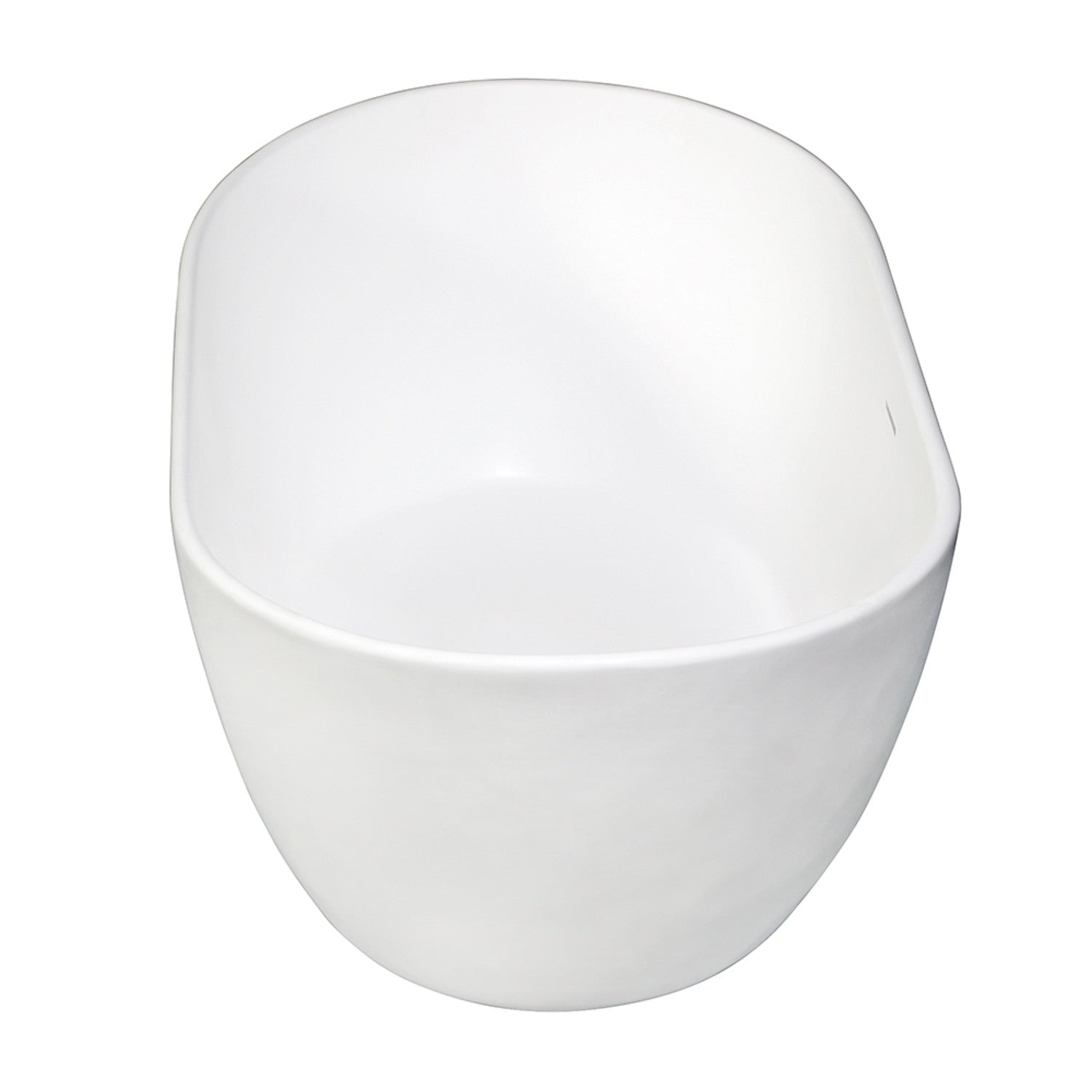 Kingston Brass VRTRS573224 57" Solid Surface Oval Double Slipper Freestanding Tub with Drain, Matte White