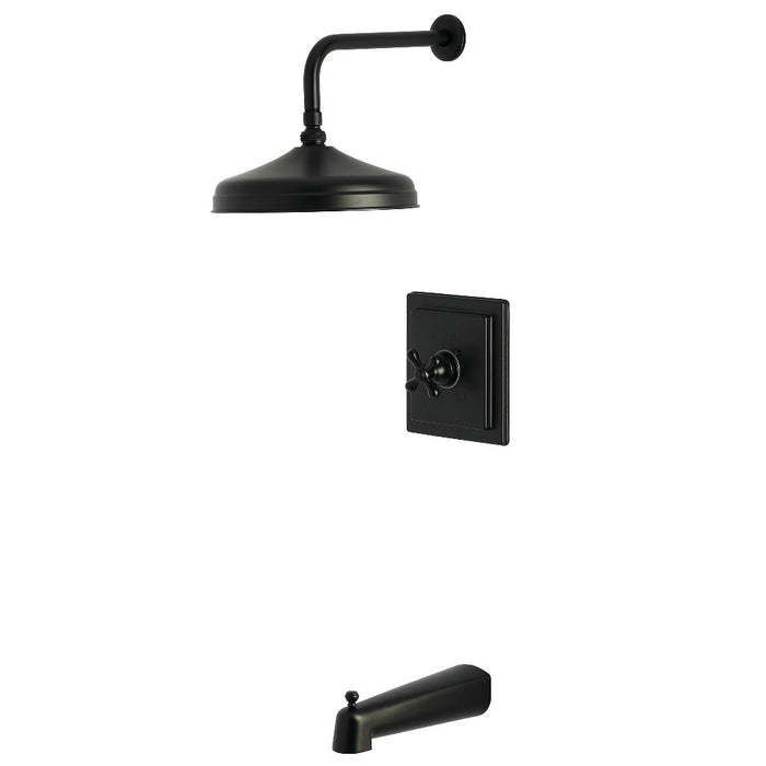 Kingston Brass KB6140AX Revival Single-Handle Pressure Balanced Tub and Shower Faucet, Matte Black