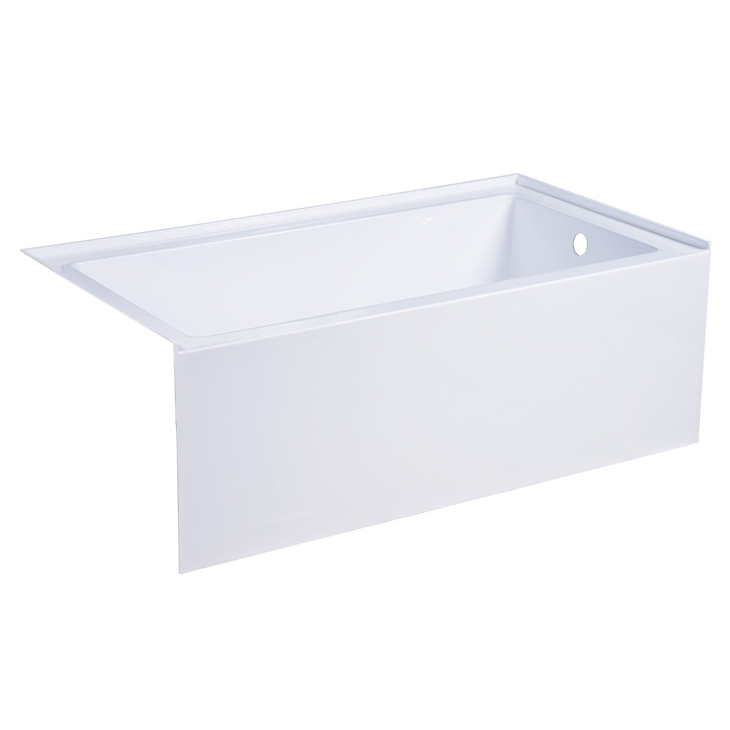 Aqua Eden VTAP543022R 54" Acrylic Rectangular 3-Wall Alcove Tub, Right Hand Drain, Glossy White