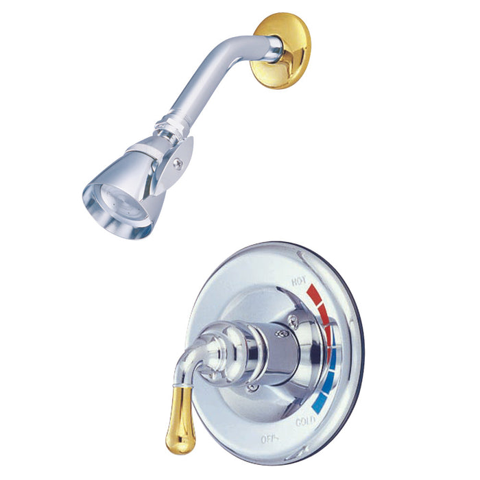 Kingston Brass KB634SO Magellan Single-Handle Pressure Balanced Shower Faucet, Polished Chrome/Polished Brass