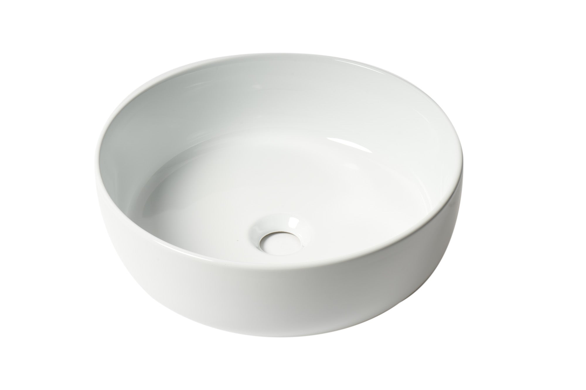 ALFI ABC907-W White 15" Round Above Mount Ceramic Sink