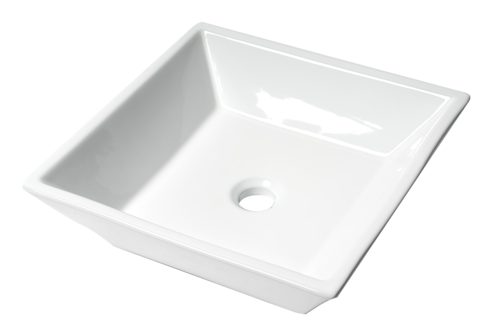 ALFI ABC912 White 17" Square Above Mount Ceramic Sink