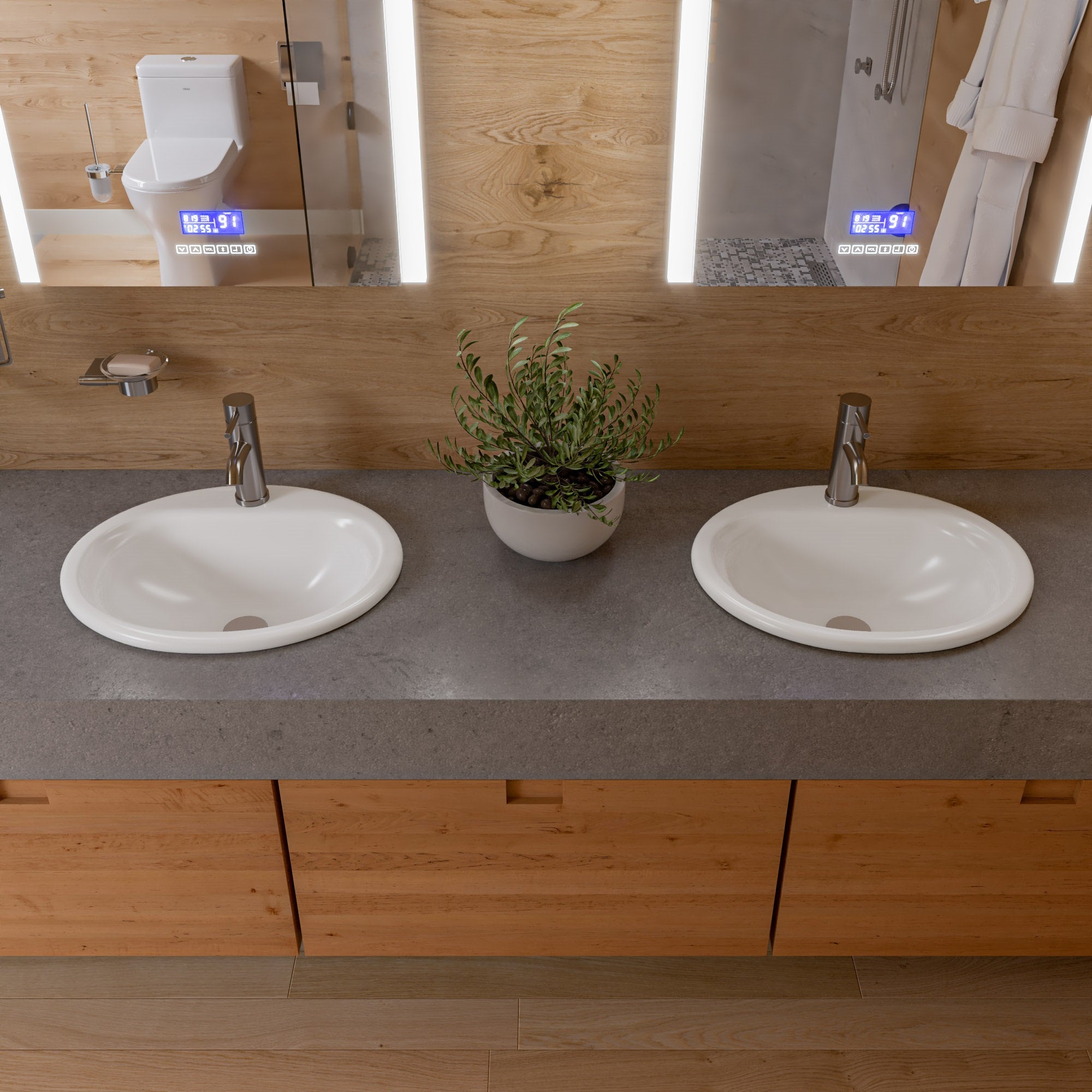 ALFI ABC802 White 21" Oval Drop In Ceramic Sink with Faucet Hole