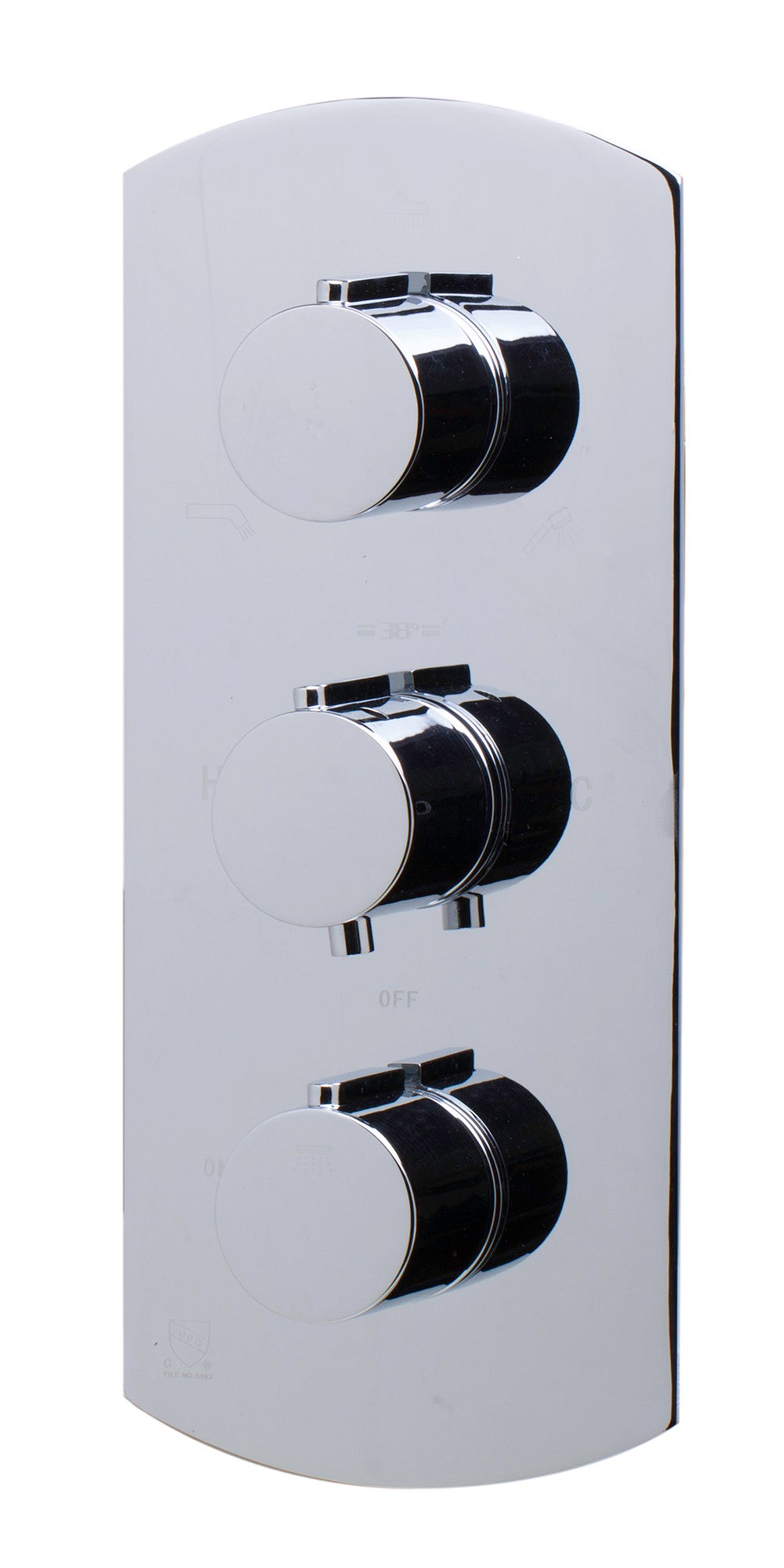ALFI AB4001-PC Polished Chrome Concealed 3-Way Thermostatic Valve Shower Mixer Round Knobs