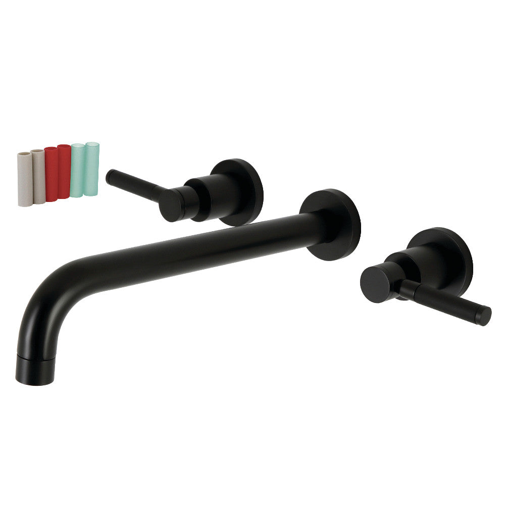Kingston Brass KS8050DKL Kaiser Two-Handle Wall Mount Roman Tub Faucet, Matte Black