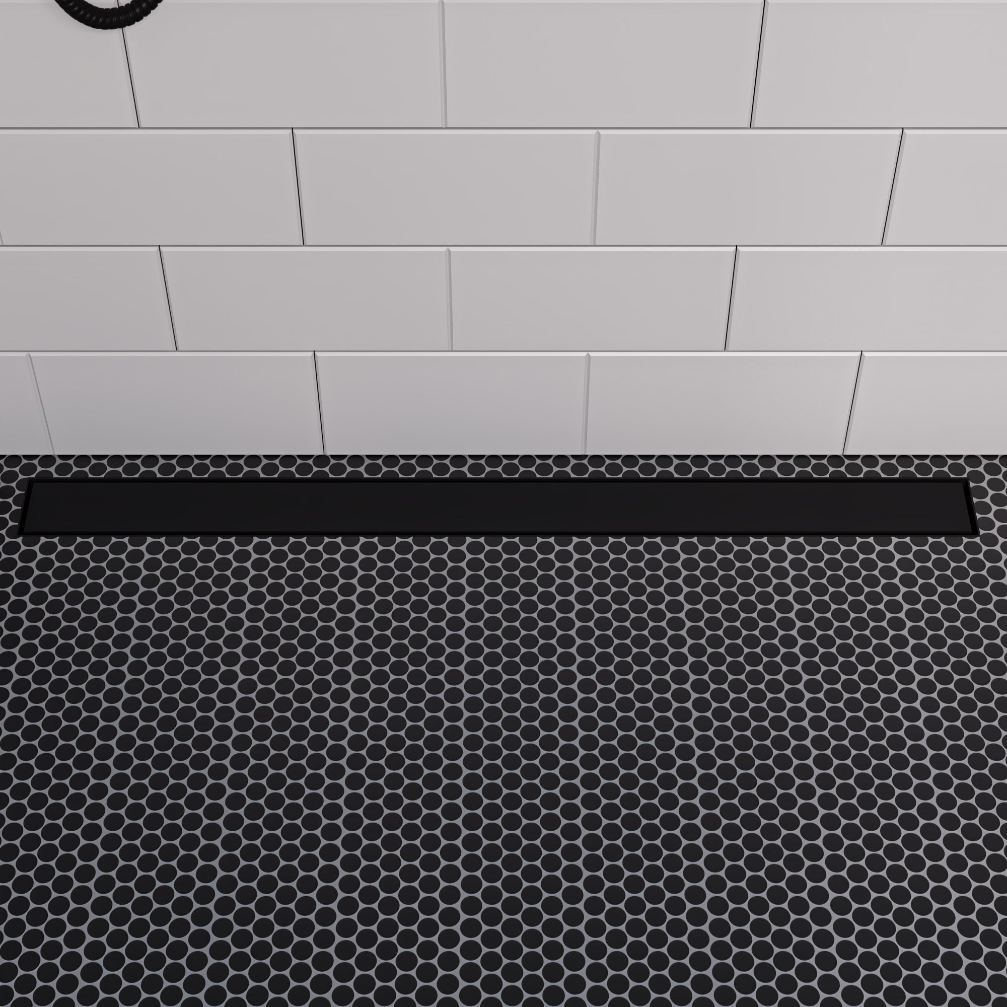 ALFI ABLD36B-BM 36" Black Matte Stainless Steel Linear Shower Drain with Solid Cover