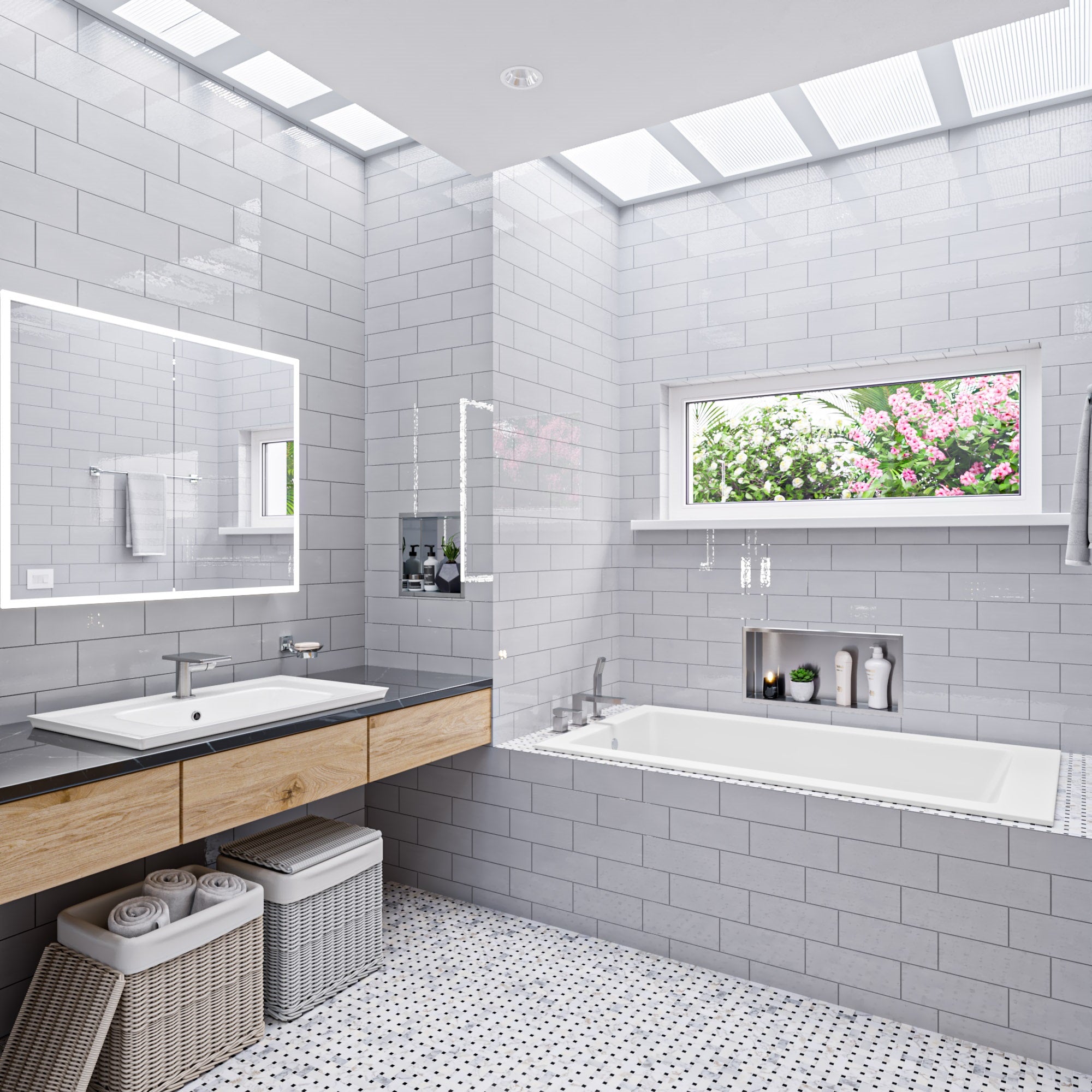 ALFI AB9933S White Resin Solid Surface 59" Rectangular Drop In Bathtub