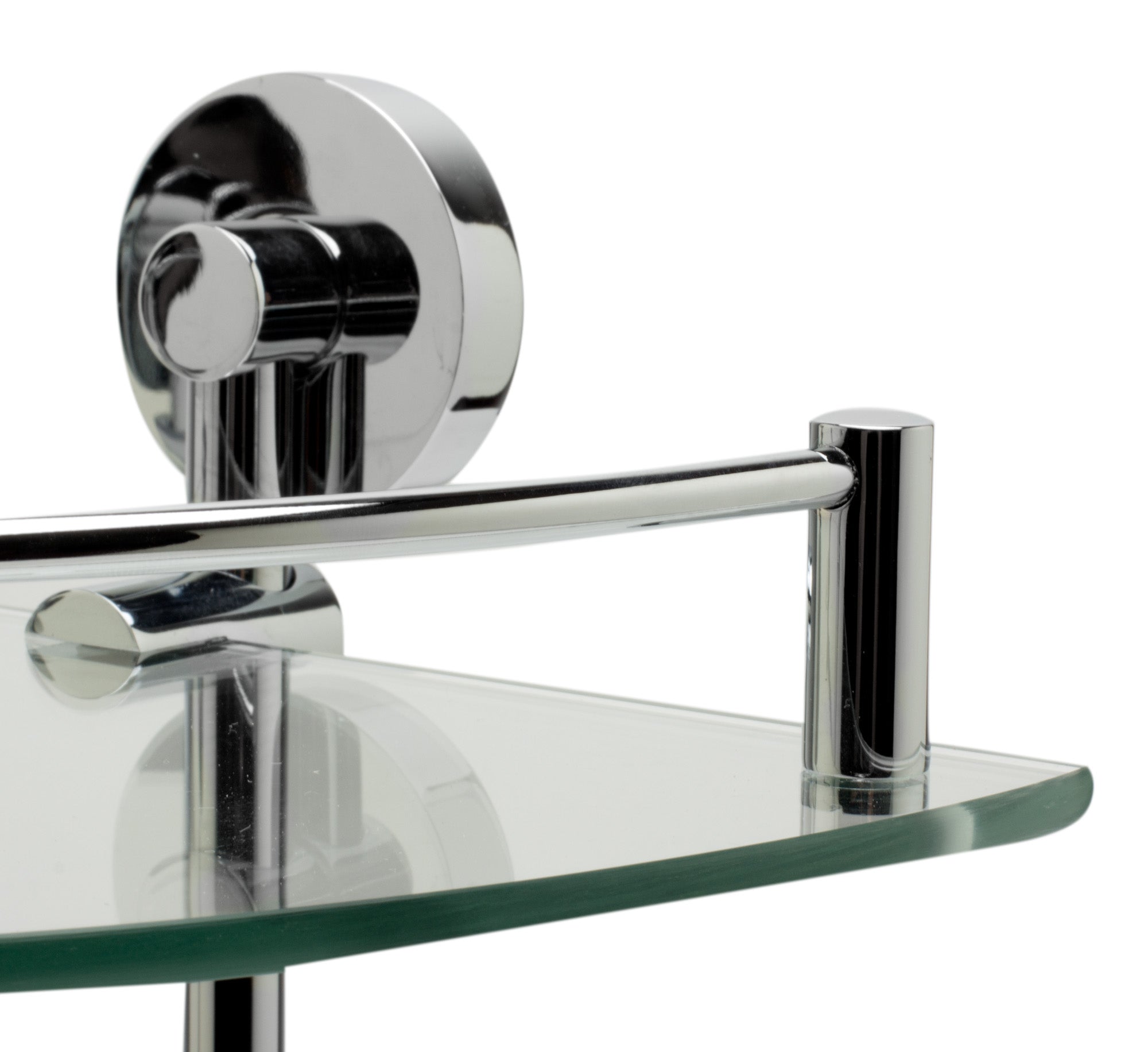 ALFI AB9548 Polished Chrome Corner Mounted Double Glass Shower Shelf Bathroom Accessory