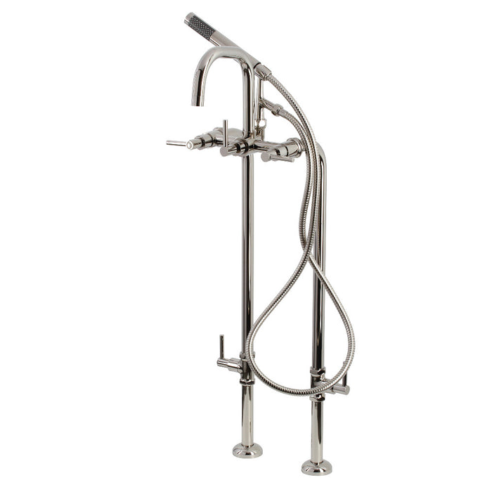 Aqua Vintage CCK8406DL Concord Freestanding Tub Faucet with Supply Line, Stop Valve, Polished Nickel