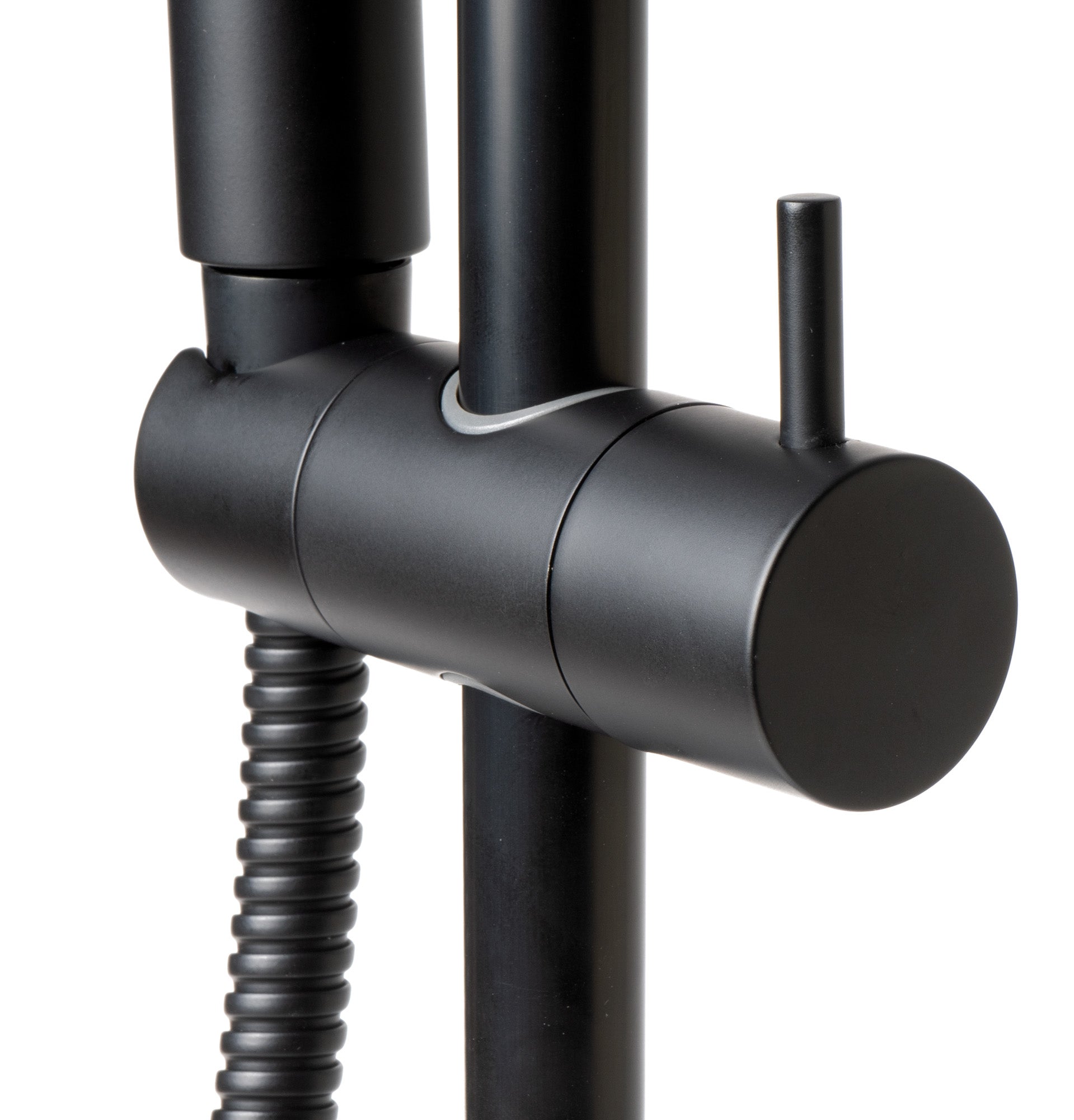 ALFI AB7938-BM Black Matte Round Sliding Rail Hand Shower Set