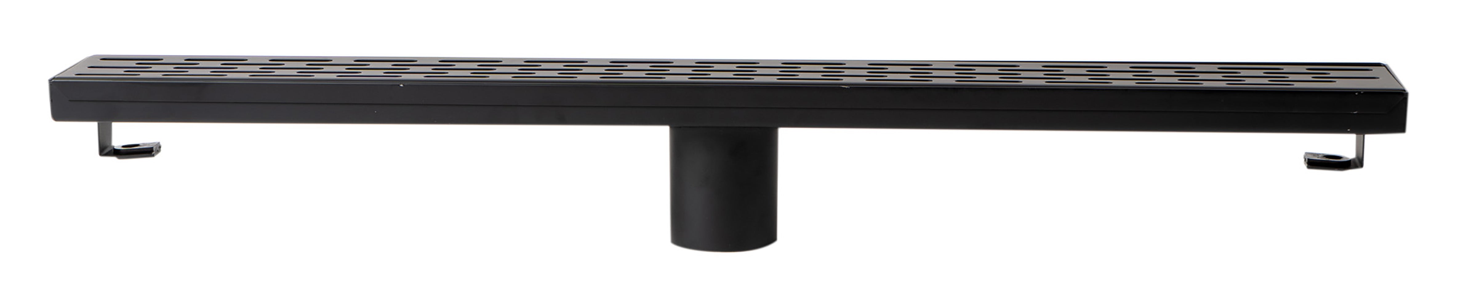 ALFI ABLD24C-BM 24" Black Matte Stainless Steel Linear Shower Drain with Groove Holes