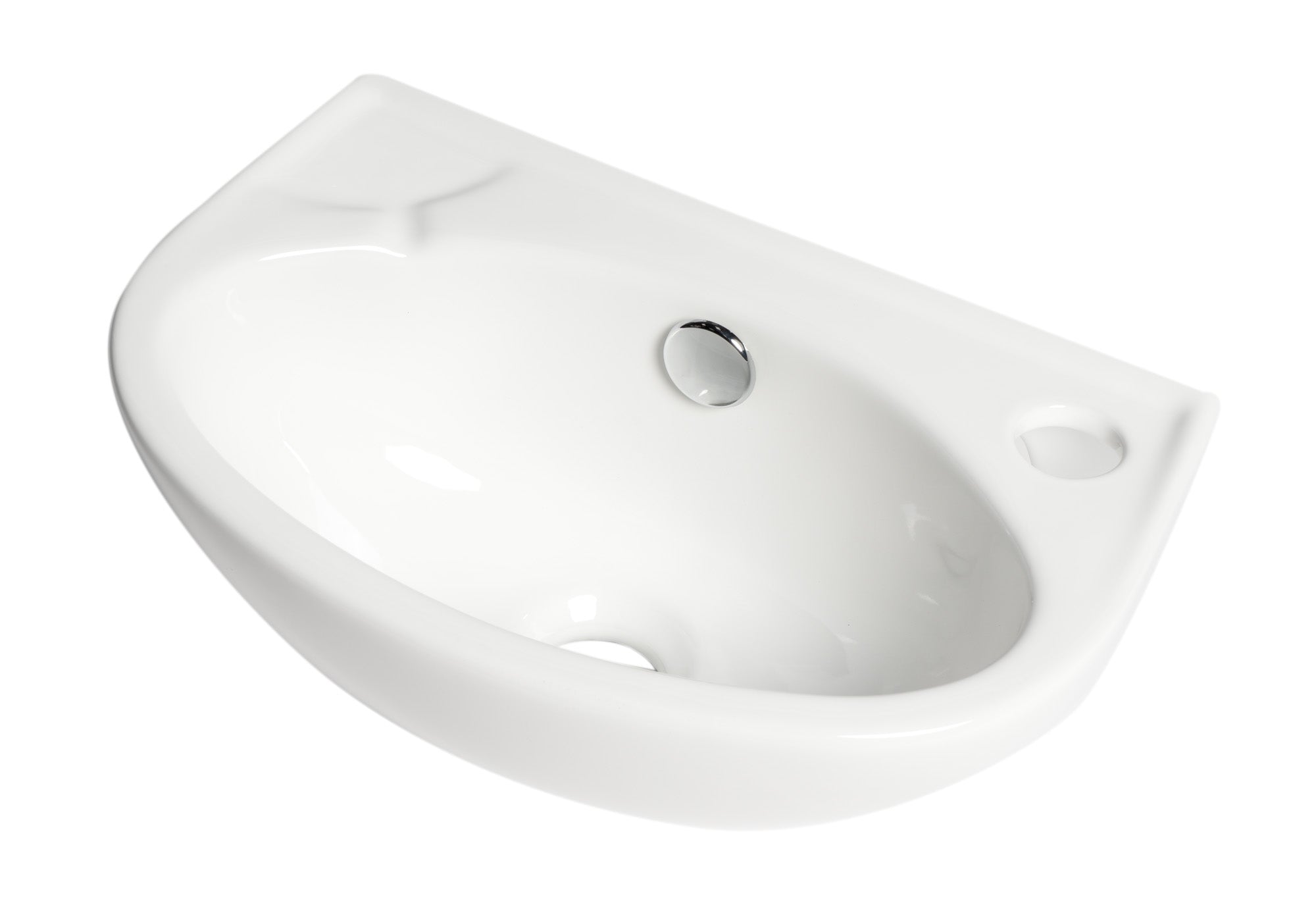 ALFI ABC118 White 14" Small Wall Mounted Ceramic Sink with Faucet Hole