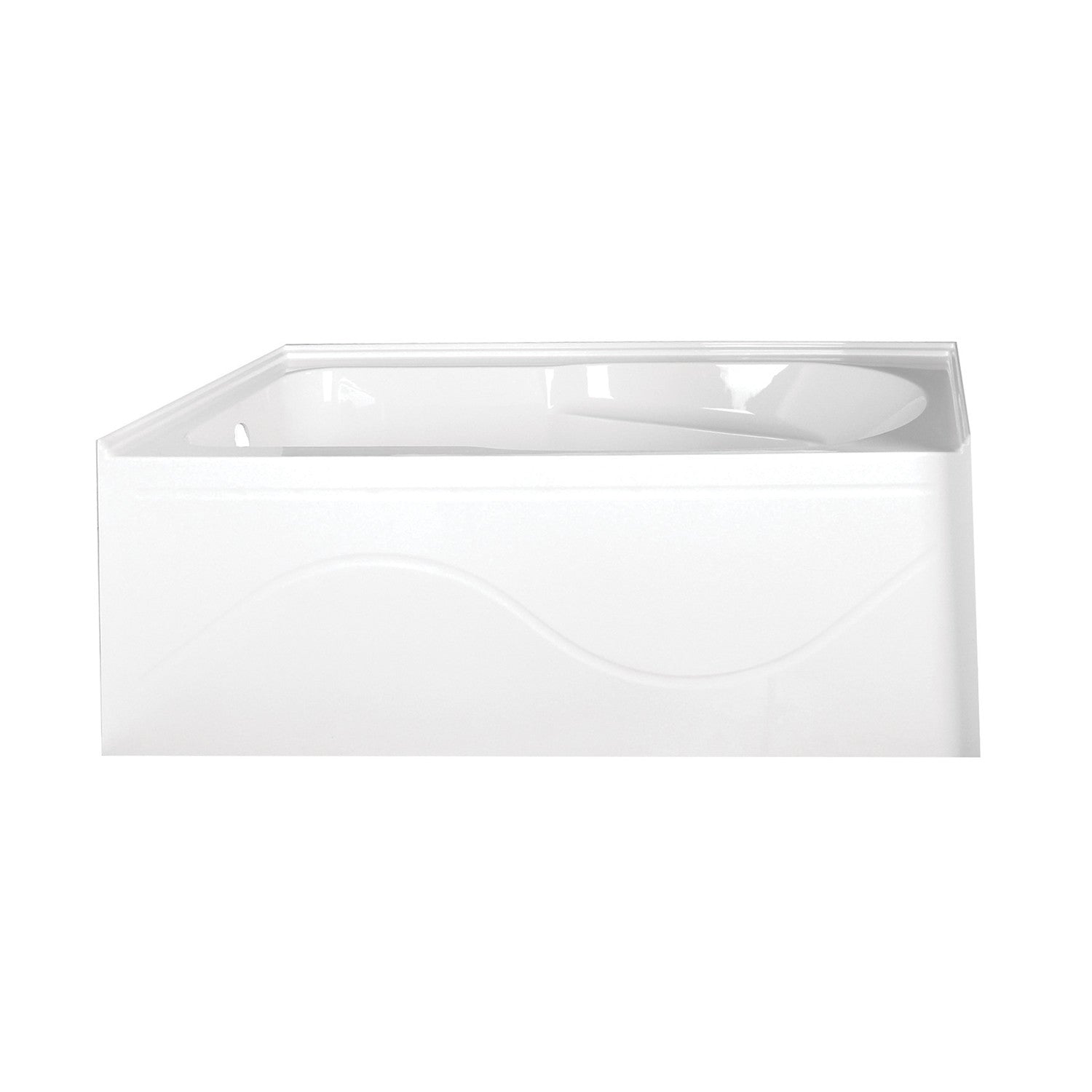 Aqua Eden VTAP603022L 60" Acrylic Rectangular 3-Wall Alcove Tub with Anti Skid and Left Hand Drain Hole, Glossy White