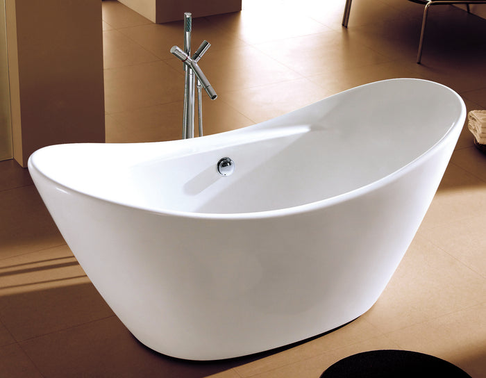 ALFI AB8803 68 inch White Oval Acrylic Free Standing Soaking Bathtub