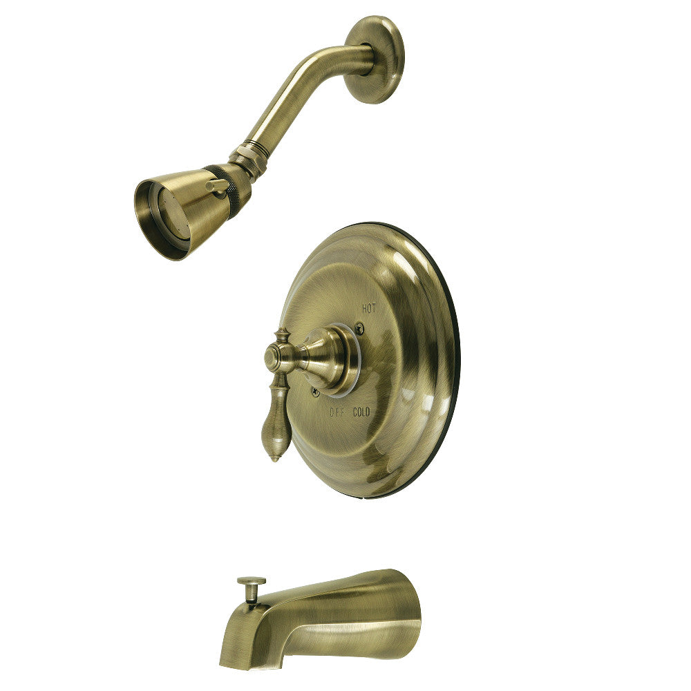 Kingston Brass KB3633ACL American Classic Single-Handle Pressure Balanced Tub and Shower Faucet, Antique Brass