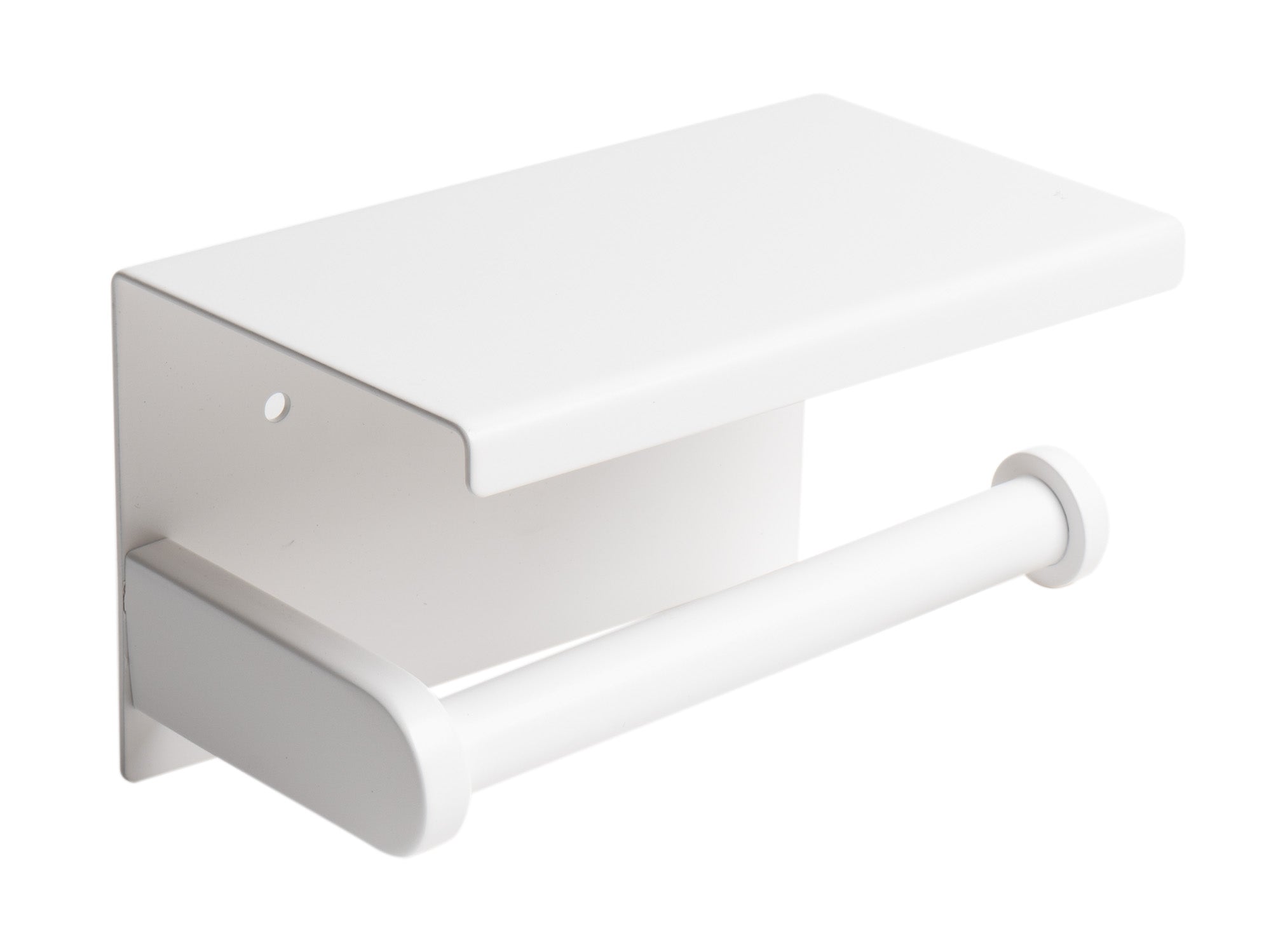 ALFI ABTPC66-W White Matte Stainless Steel Toilet Paper Holder with Shelf