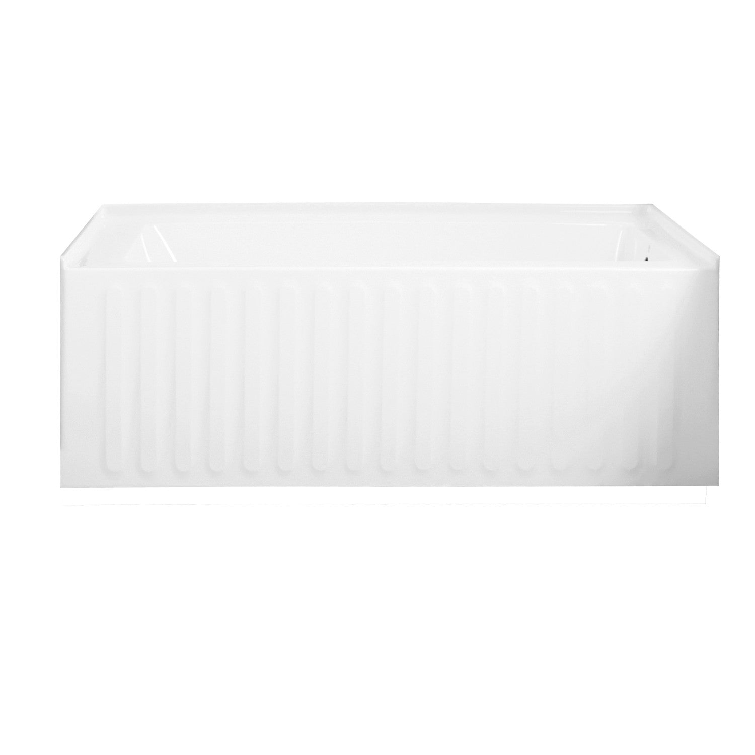 Aqua Eden VTDE603121R 60" Acrylic Rectangular 3-Wall Alcove Tub, Right Drain Hole, Glossy White