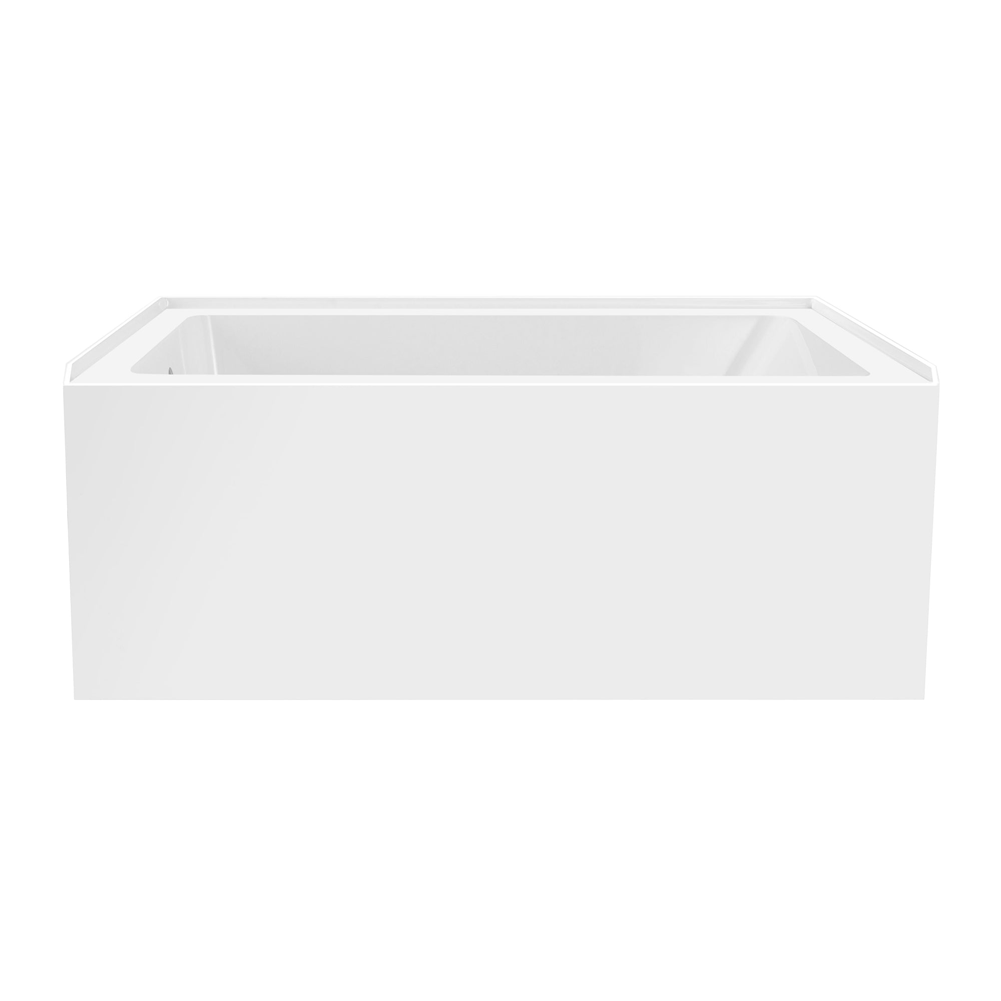 Aqua Eden VTAP5436L22 54" Acrylic Rectangular 3-Wall Alcove Tub, Left Hand Drain, Glossy White