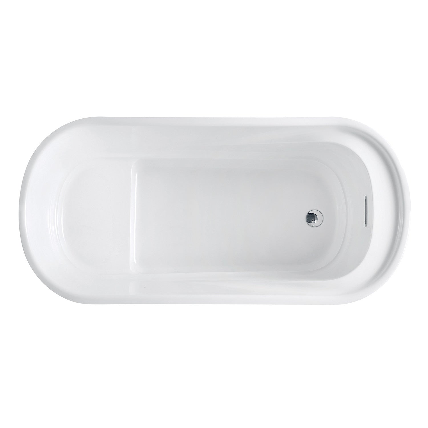 Kingston Brass VTOV512925S 51" Acrylic Oval Double Ended Freestanding Tub with Drain and Integrated Seat, Glossy White