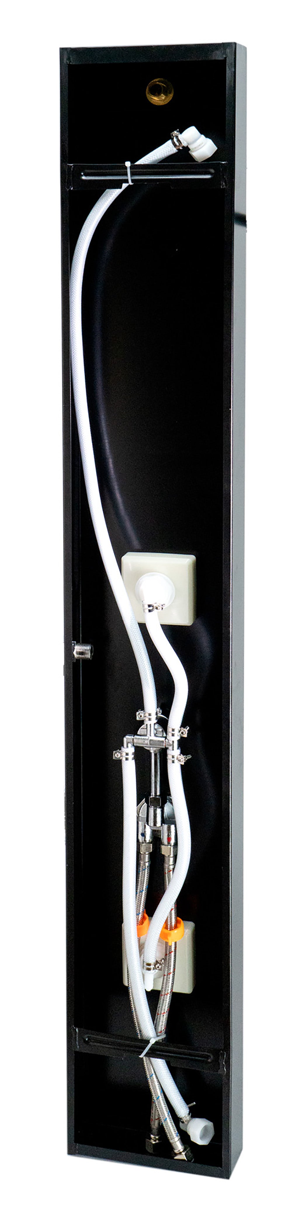 ALFI ABSP65B Black Aluminum Shower Panel with 2 Body Sprays and Rain Shower Head