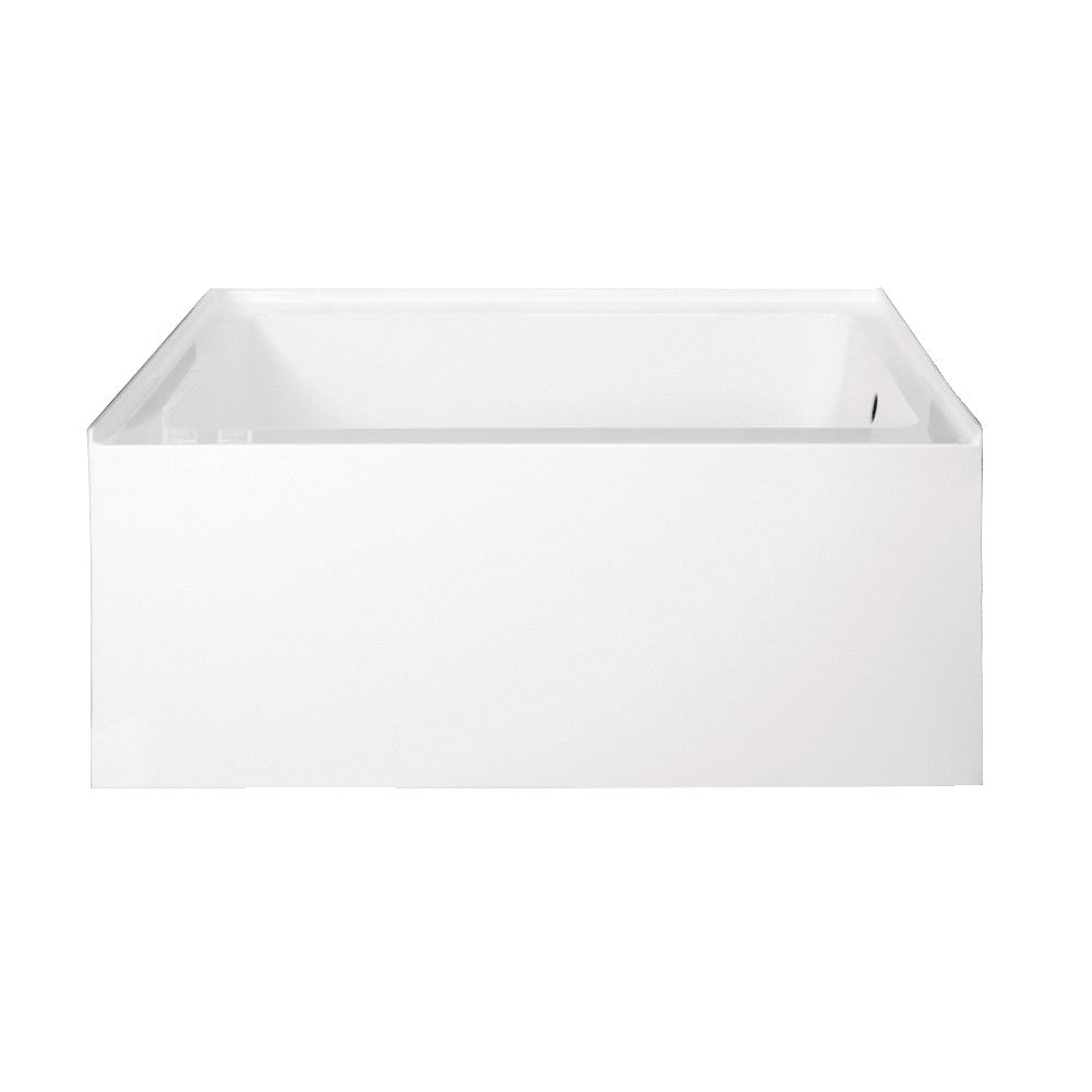 Aqua Eden VTDE483222R 48" Acrylic Rectangular 3-Wall Alcove Tub, Right Hand Drain Hole, Glossy White