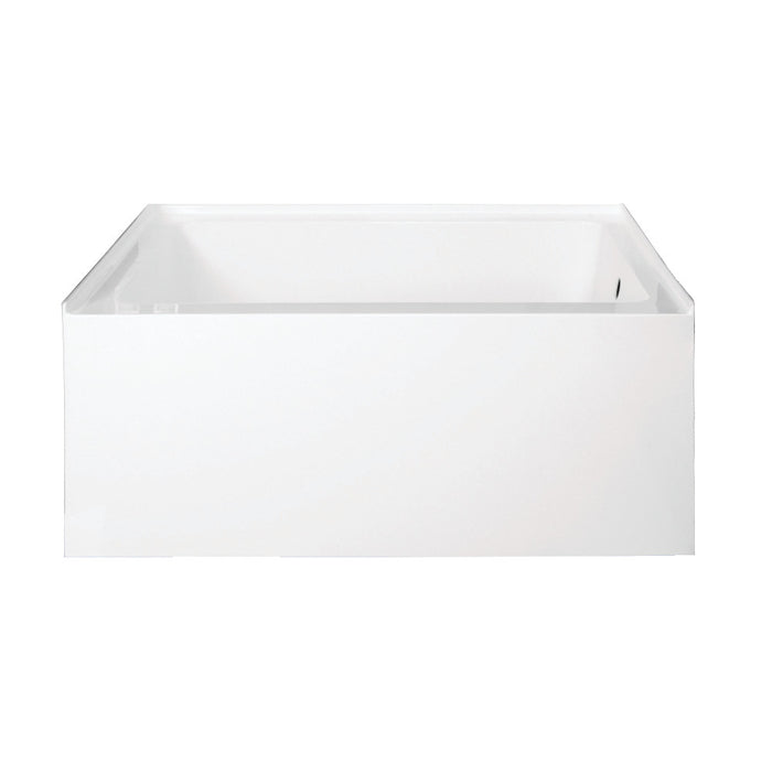 Aqua Eden VTDE483222R 48" Acrylic Rectangular 3-Wall Alcove Tub, Right Hand Drain Hole, Glossy White