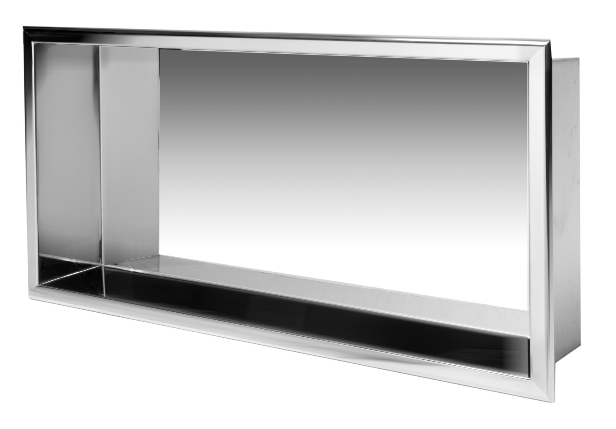 ALFI ABN2412-PSS 24 x 12 Polished Stainless Steel Horizontal Single Shelf Bath Shower Niche