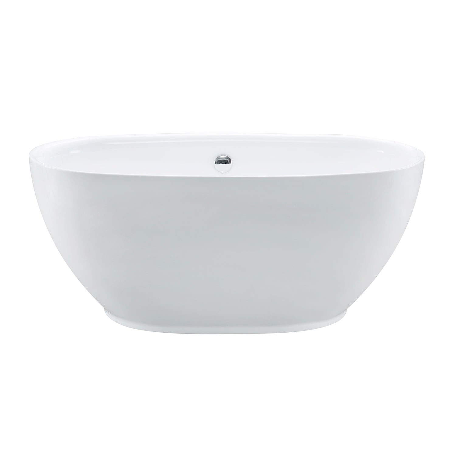 Kingston Brass VTOV553023U 55" Acrylic Oval Double Ended Freestanding Tub with Drain, Glossy White