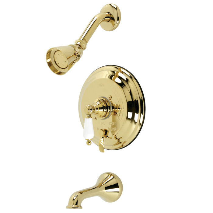 Kingston Brass KB36320PL Restoration Single-Handle Pressure Balanced Tub and Shower Faucet, Polished Brass