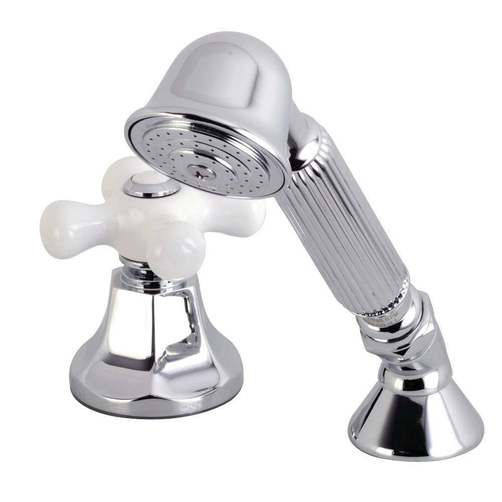 Kingston Brass KSK4301PXTR Deck Mount Hand Shower with Diverter for Roman Tub Faucet, Polished Chrome
