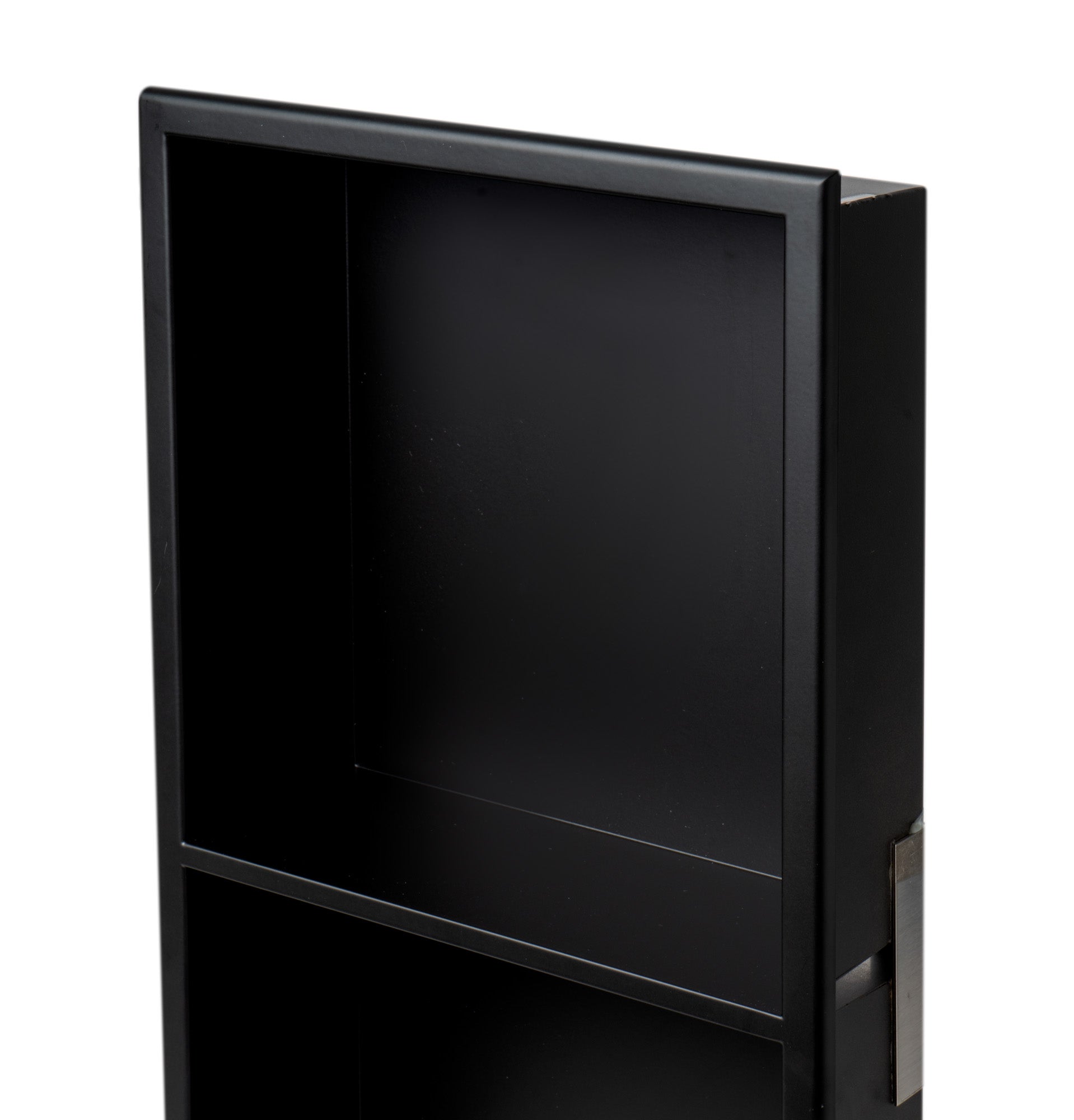 ALFI ABNC1224-BLA 12 x 24 Black Matte Stainless Steel Vertical Double Shelf Bath Shower Niche