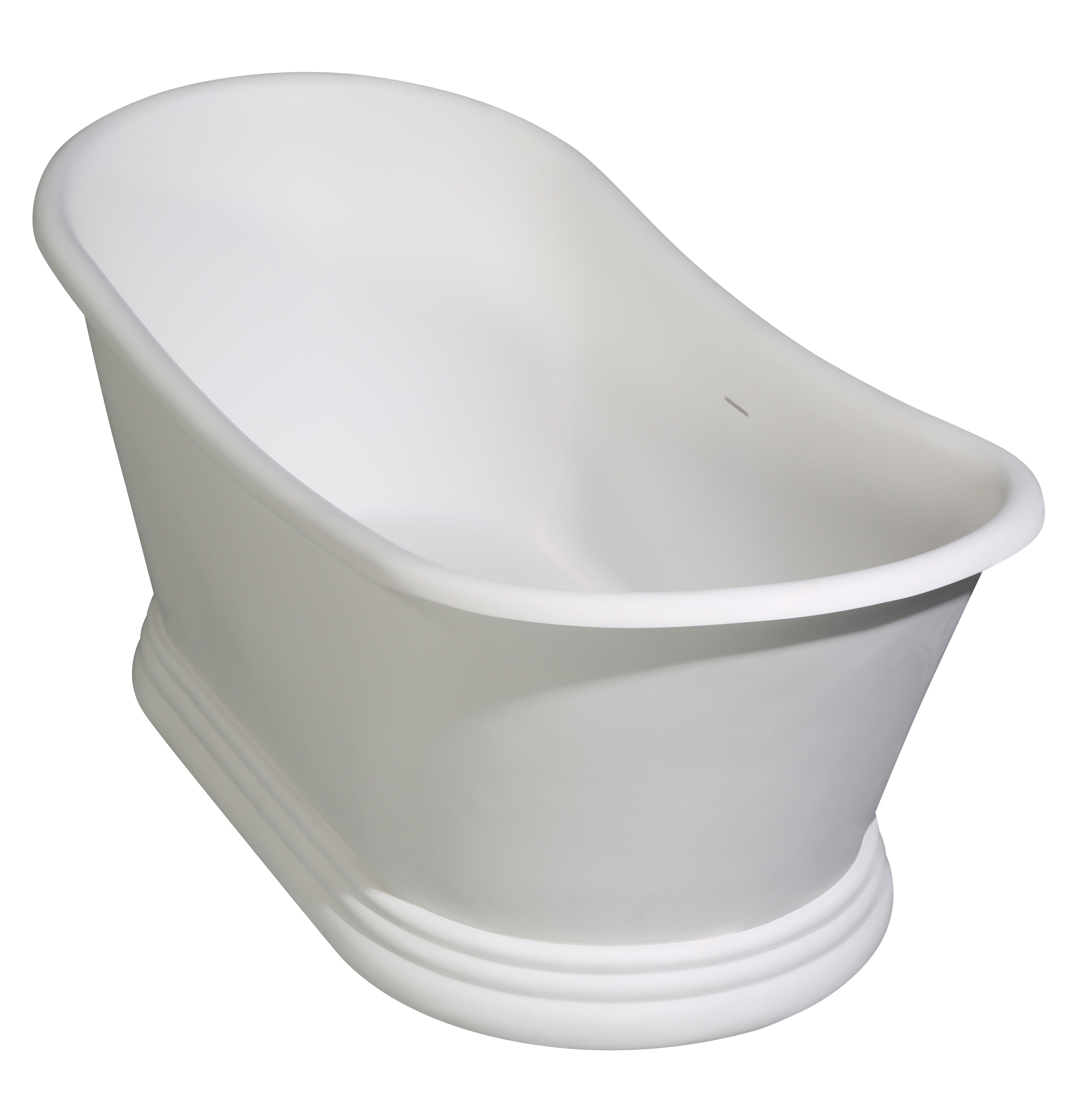 ALFI AB9950 67" White Matte Pedestal Solid Surface Resin Bathtub