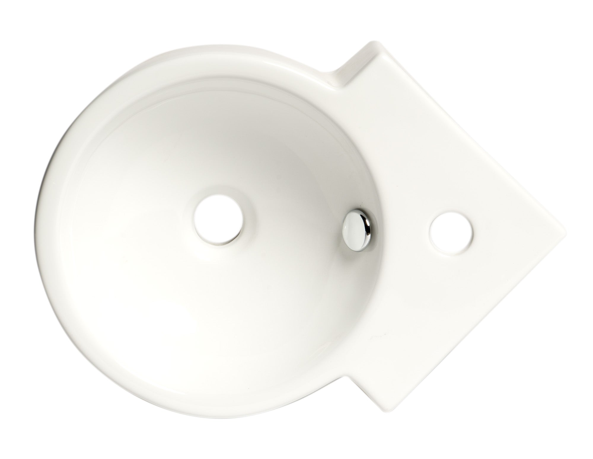 ALFI ABC121 White 17" Tiny Corner Wall Mounted Ceramic Sink with Faucet Hole