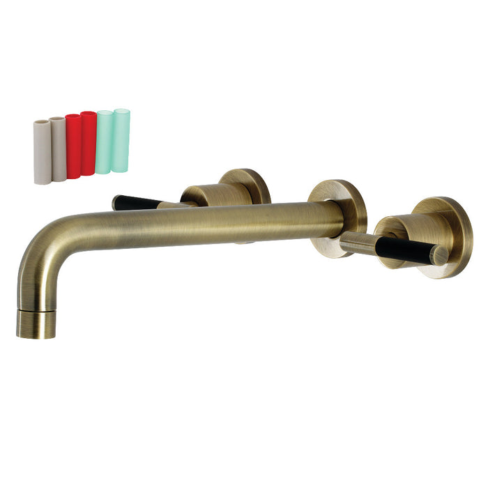 Kingston Brass KS8023CKL Kaiser Two-Handle Wall Mount Roman Tub Faucet, Antique Brass