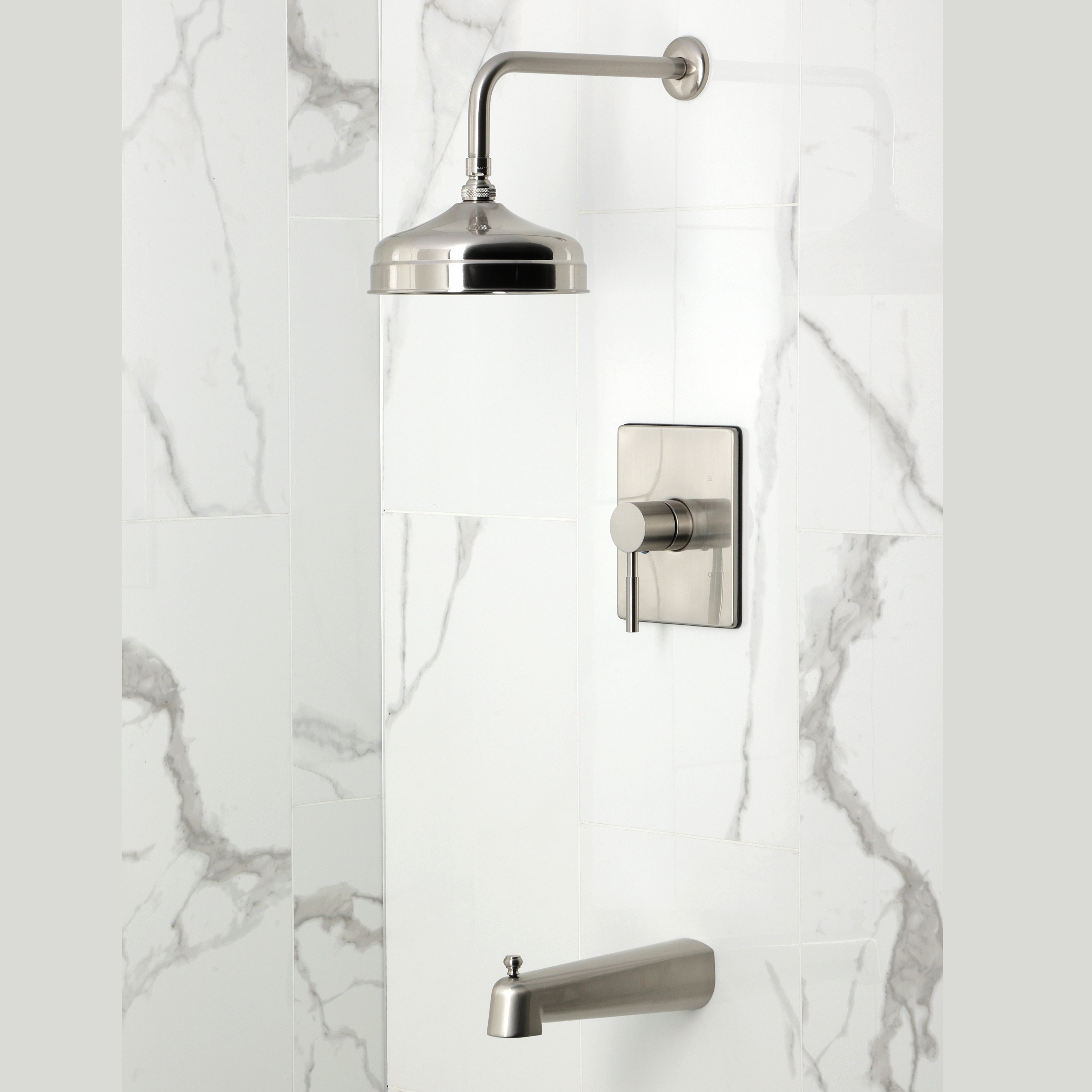 Kingston Brass KB6348DL Concord Single-Handle Pressure Balanced Tub and Shower Faucet, Brushed Nickel