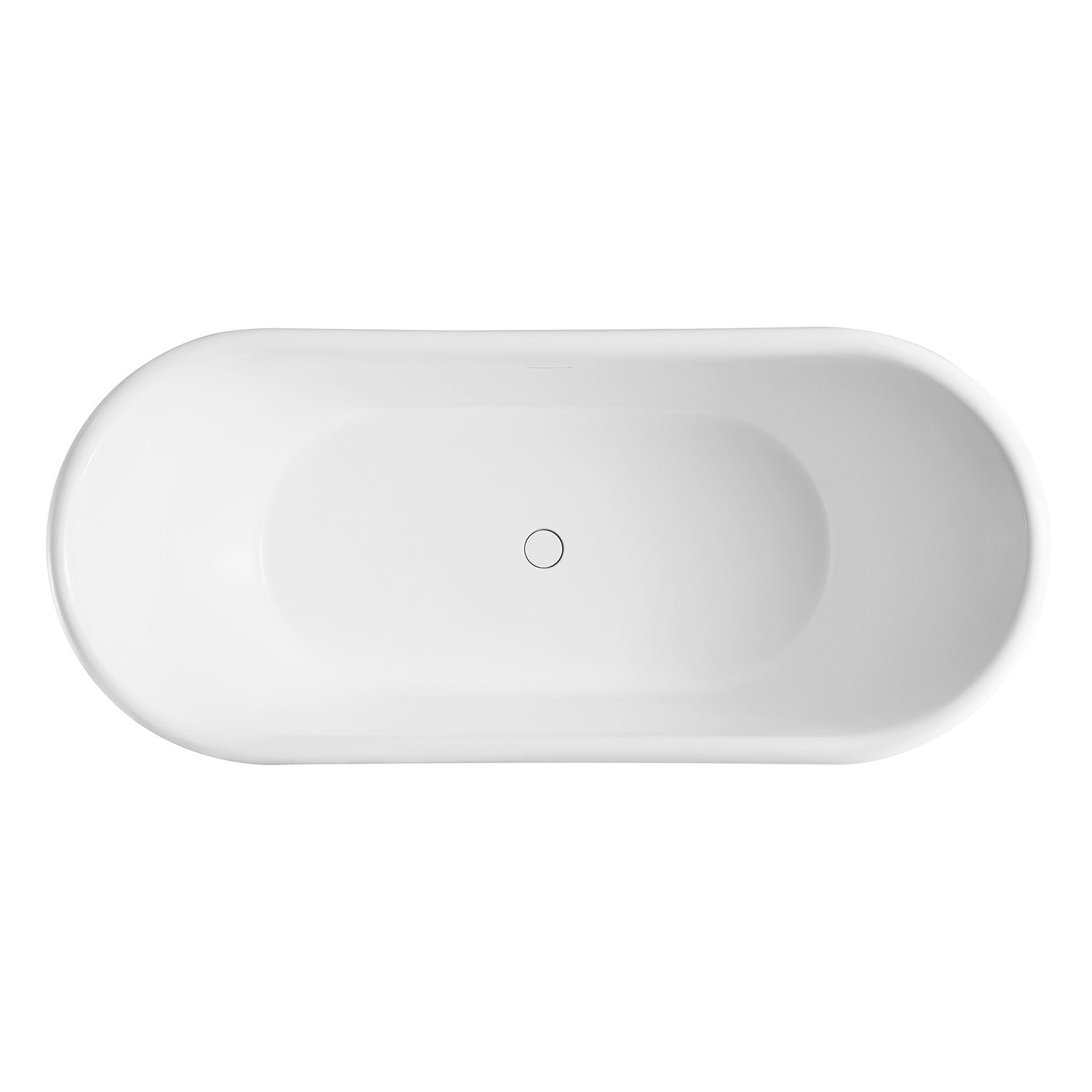 Aqua Eden VRTDS683027WG 68" Solid Surface Oval Double Slipper Pedestal Tub with Drain (No Faucet Drillings), Matte Gray/Glossy White