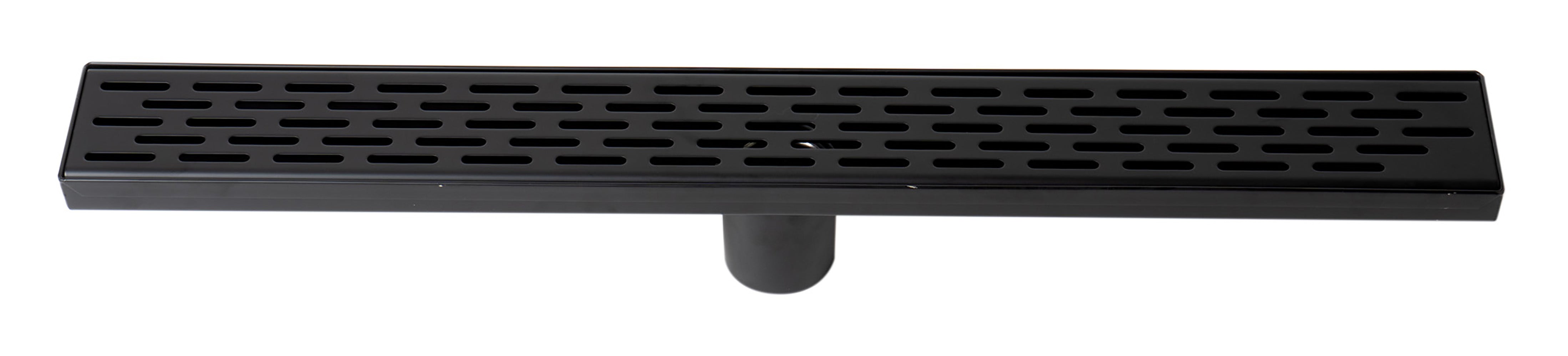 ALFI ABLD24C-BM 24" Black Matte Stainless Steel Linear Shower Drain with Groove Holes