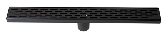 ALFI ABLD24C-BM 24" Black Matte Stainless Steel Linear Shower Drain with Groove Holes