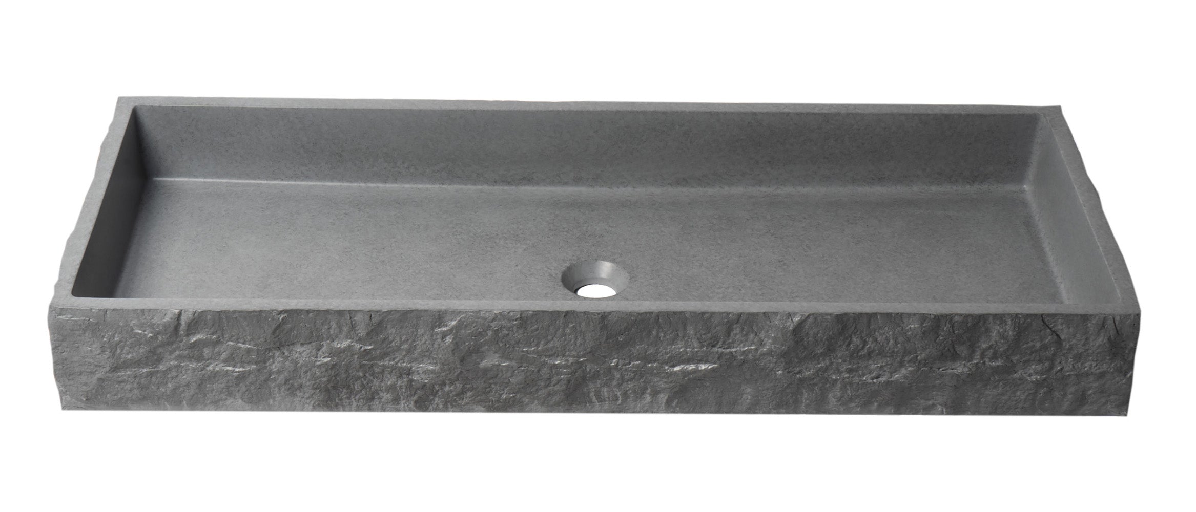 ALFI ABCO39TR 39" Solid Concrete Gray Matte Trough Sink for the Bathroom