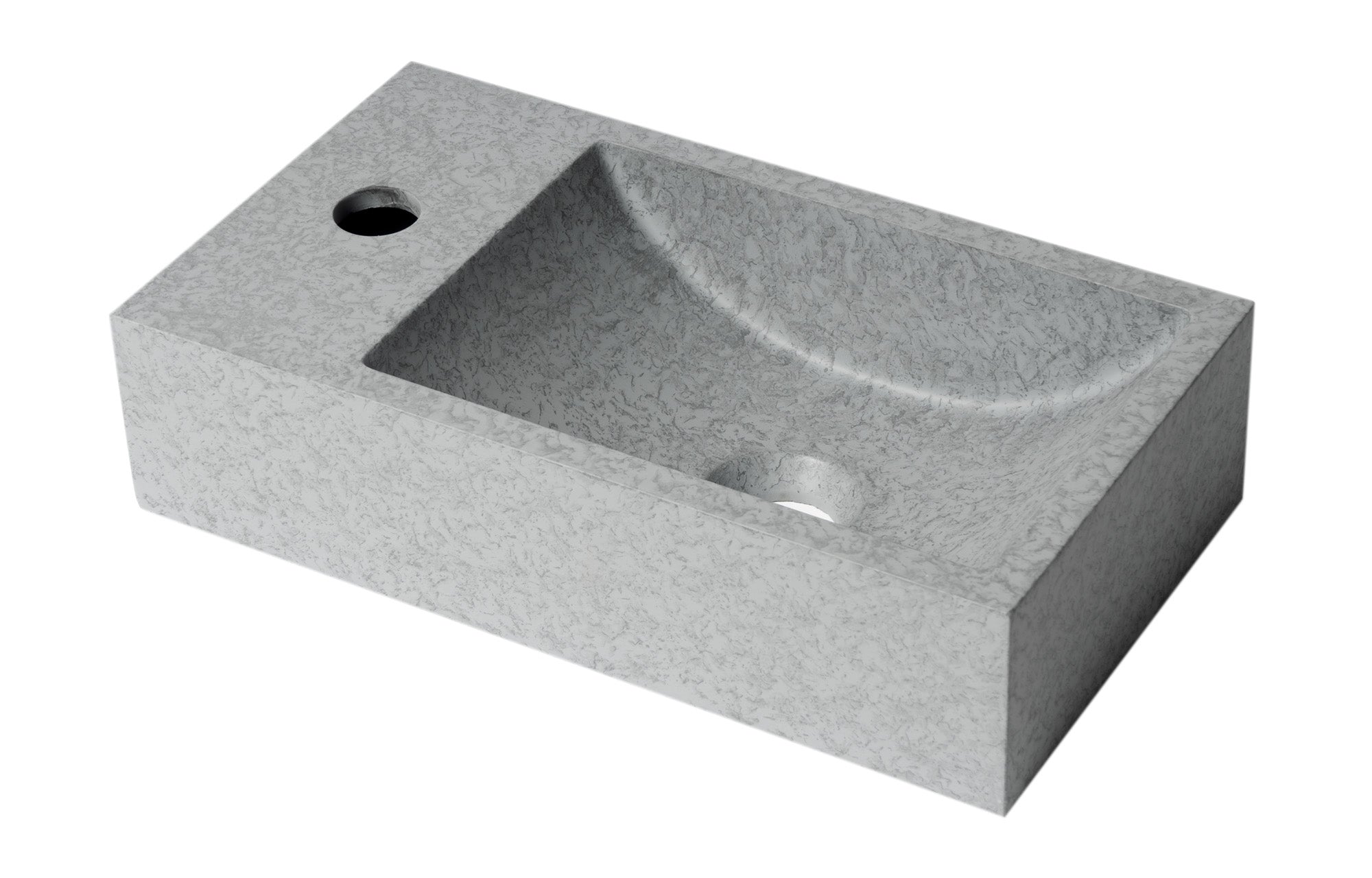 ALFI ABCO108 16" Small Rectangular Solid Concrete Gray Matte Wall Mounted Bathroom Sink