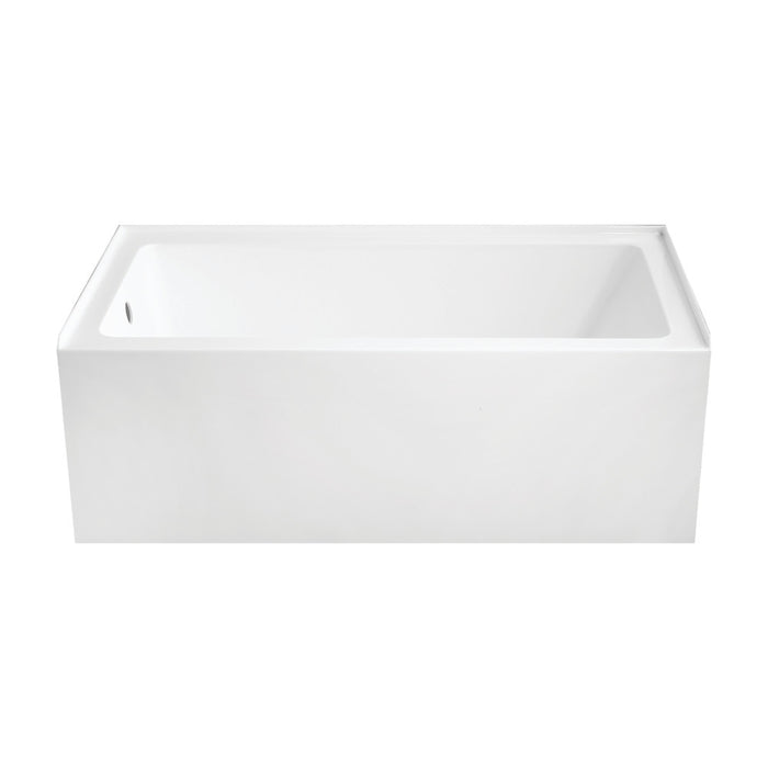 Aqua Eden VTAP6032L22 60" Acrylic Rectangular 3-Wall Alcove Tub, Left Hand Drain Hole, Glossy White