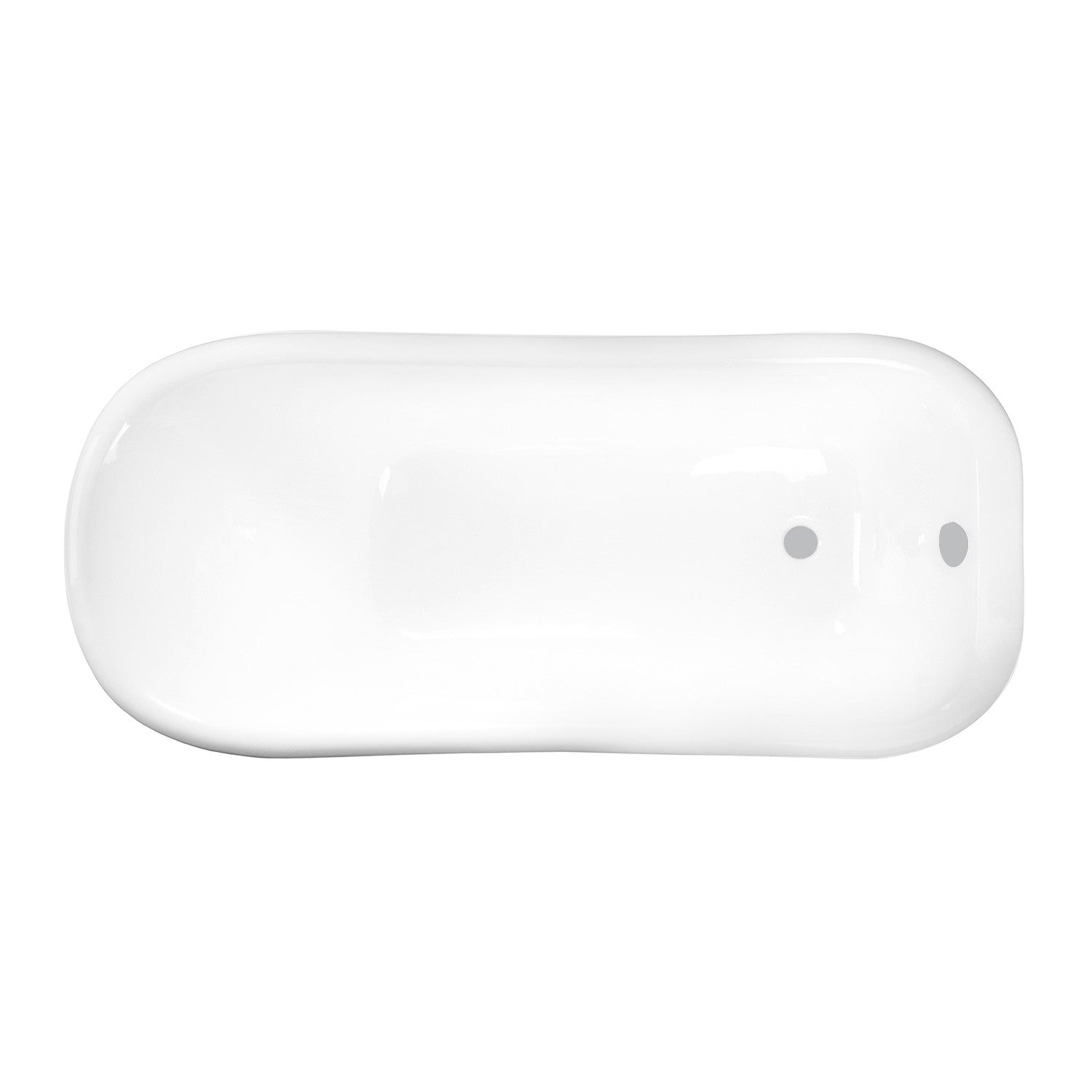 Aqua Eden VCTND663028 66" Cast Iron D-Shaped Single Slipper Pedestal Tub (No Faucet Drillings), White