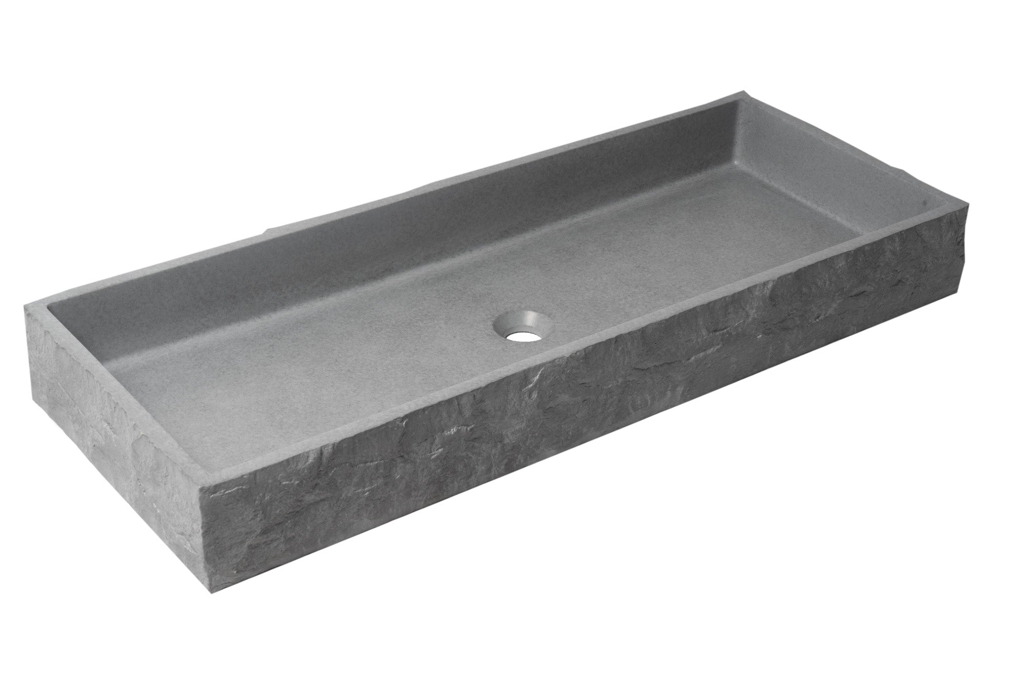 ALFI ABCO39TR 39" Solid Concrete Gray Matte Trough Sink for the Bathroom