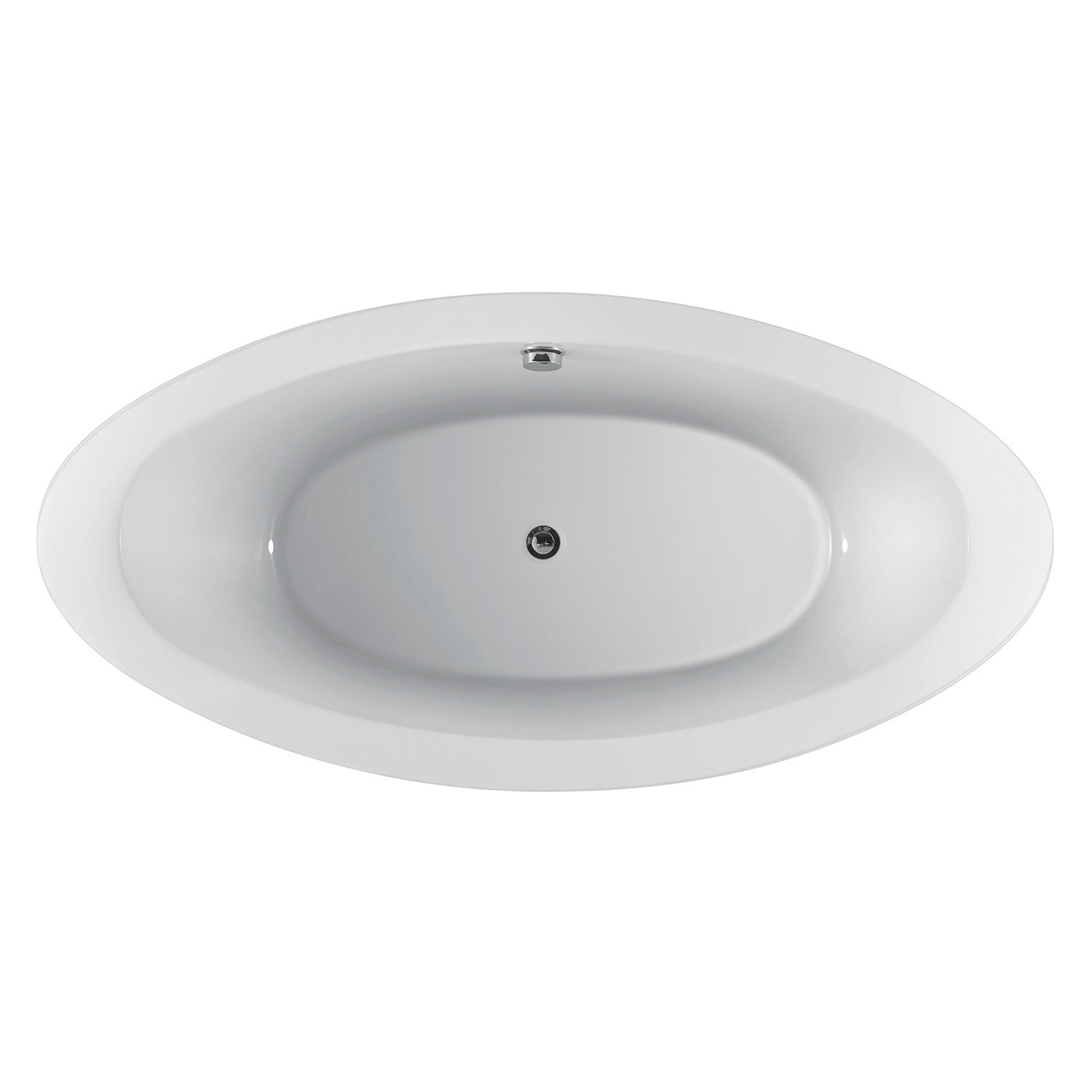 Kingston Brass VTOV733623JN 72" Acrylic Oval Double Ended Freestanding Tub with Drain, Glossy White
